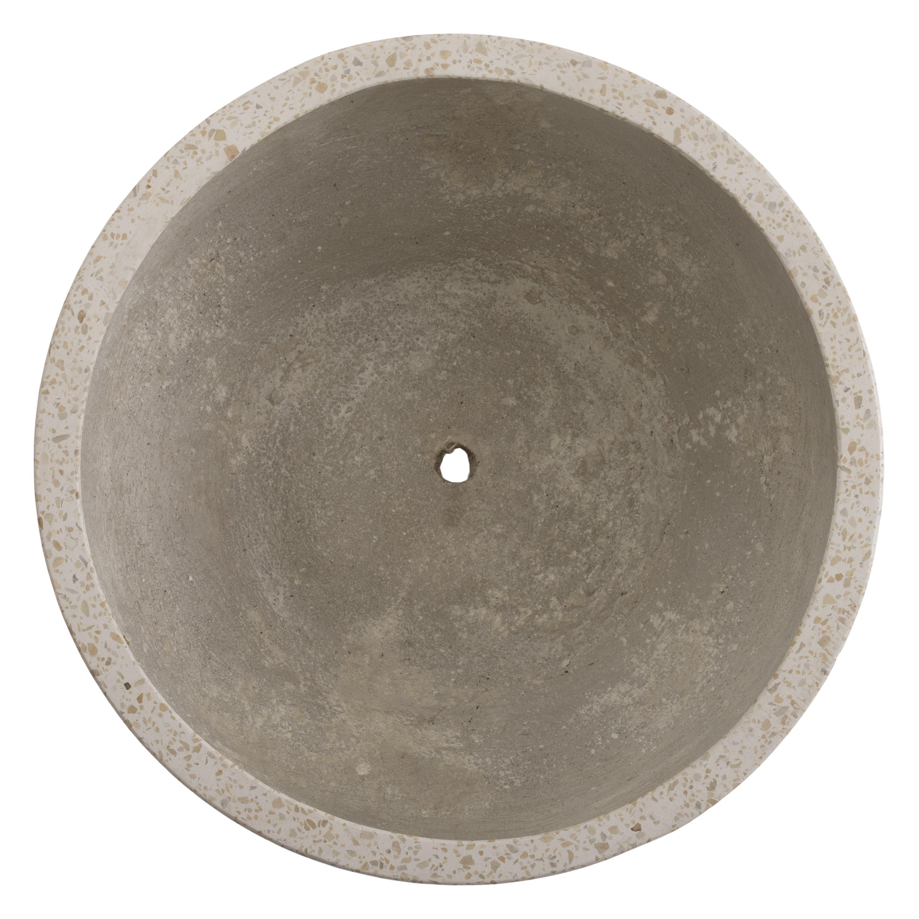 20 in. Dia Round Yellow Terrazzo Bowl Planter