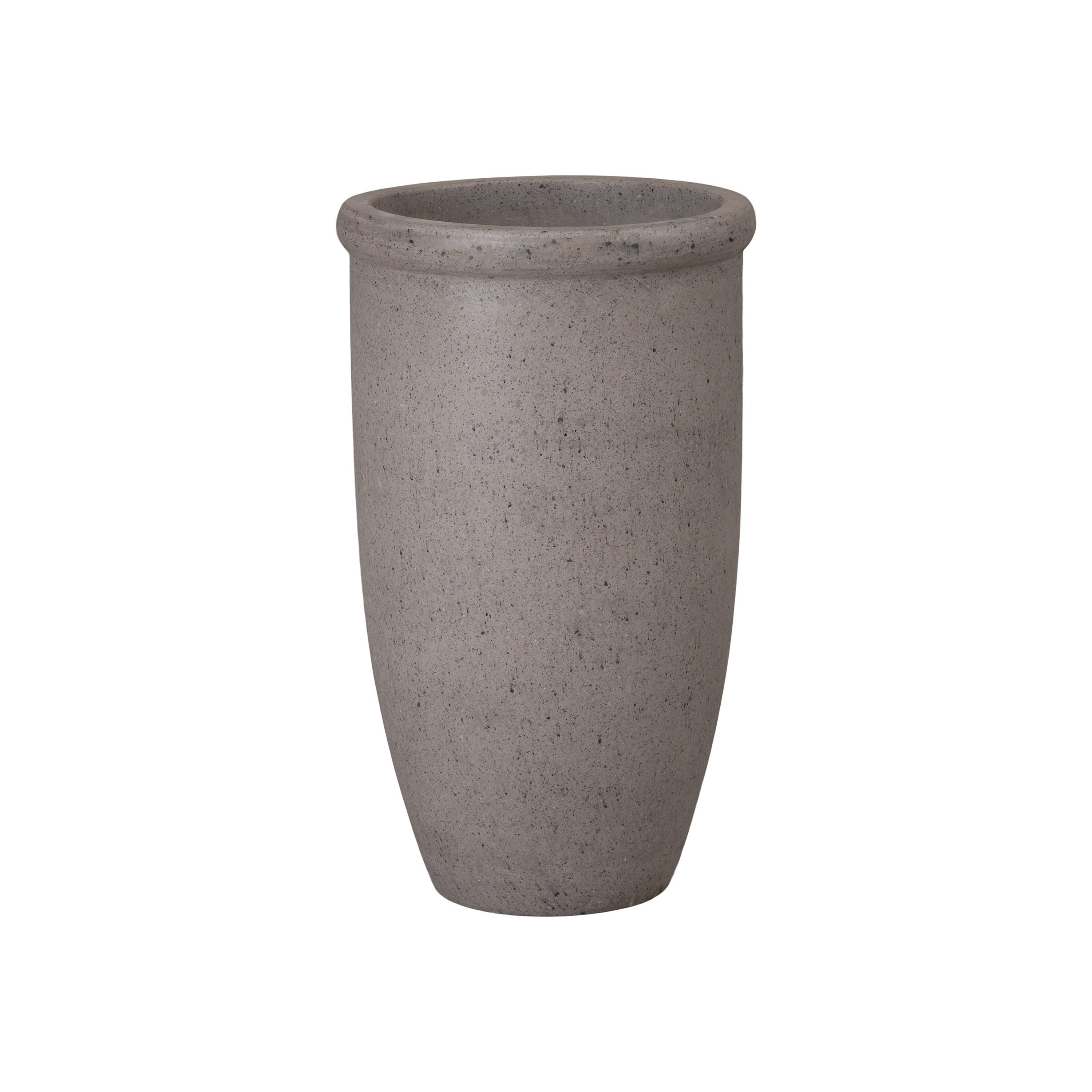 18 in. Round Lip Gray Terrazzo Planter