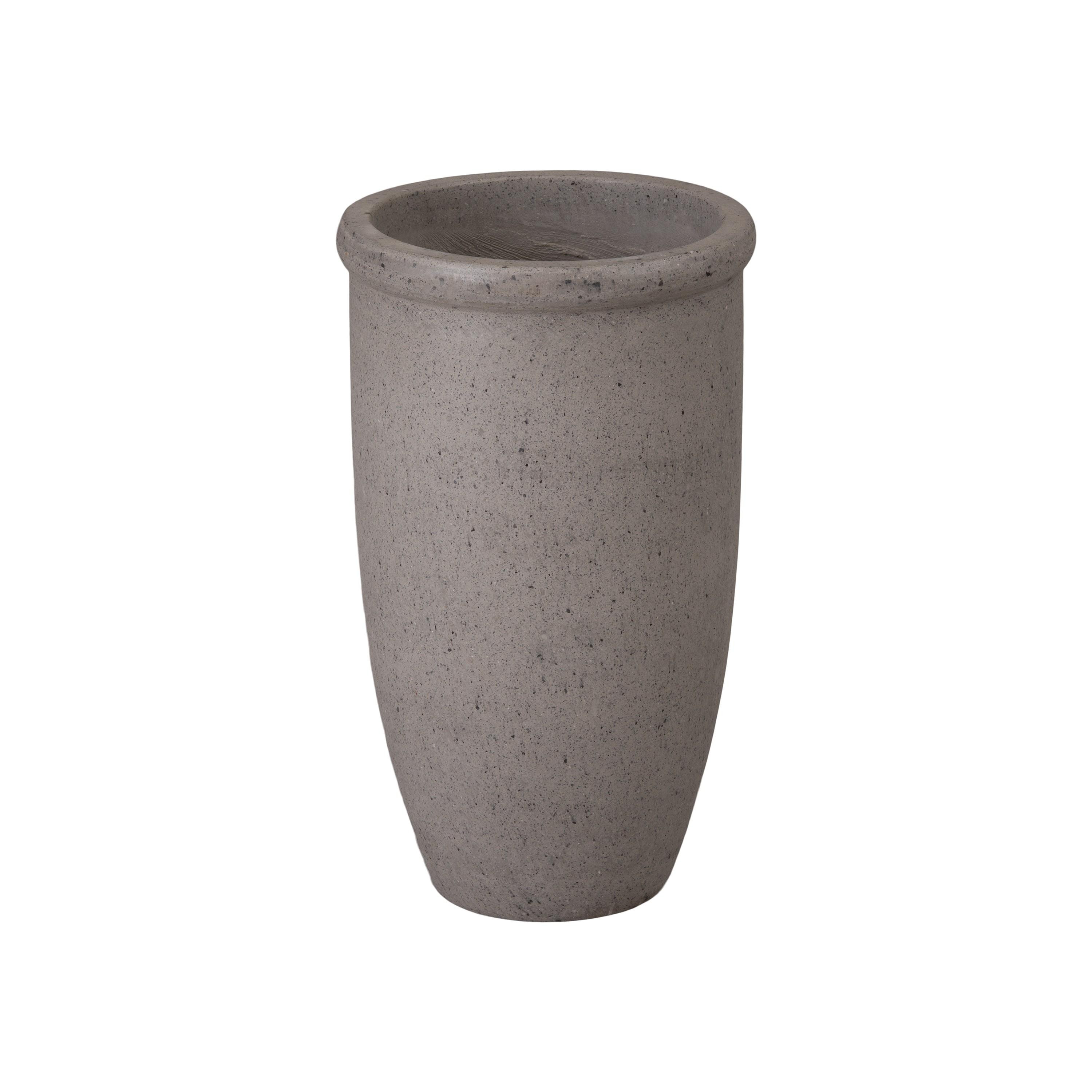 18 in. Round Lip Gray Terrazzo Planter