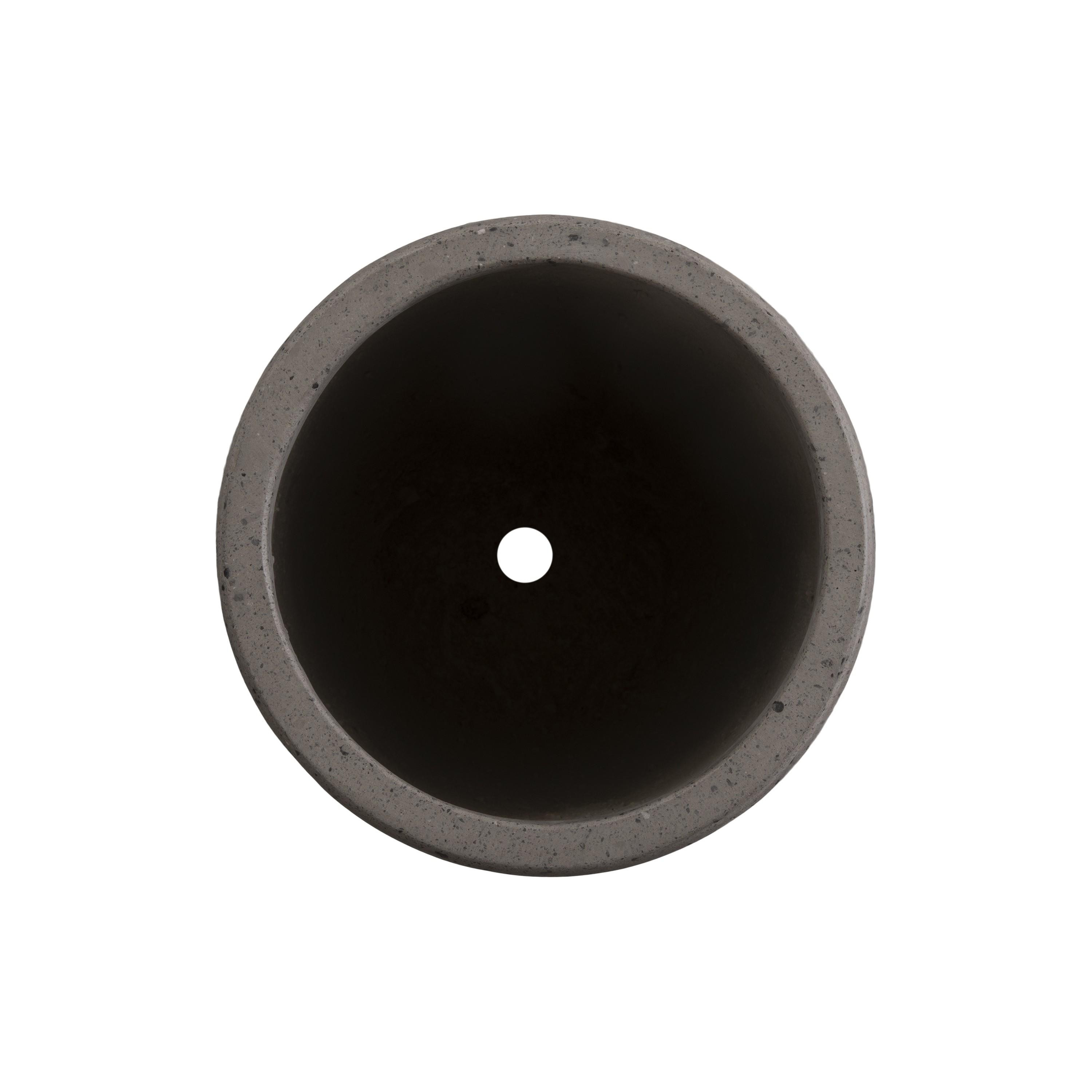 18 in. Round Lip Gray Terrazzo Planter