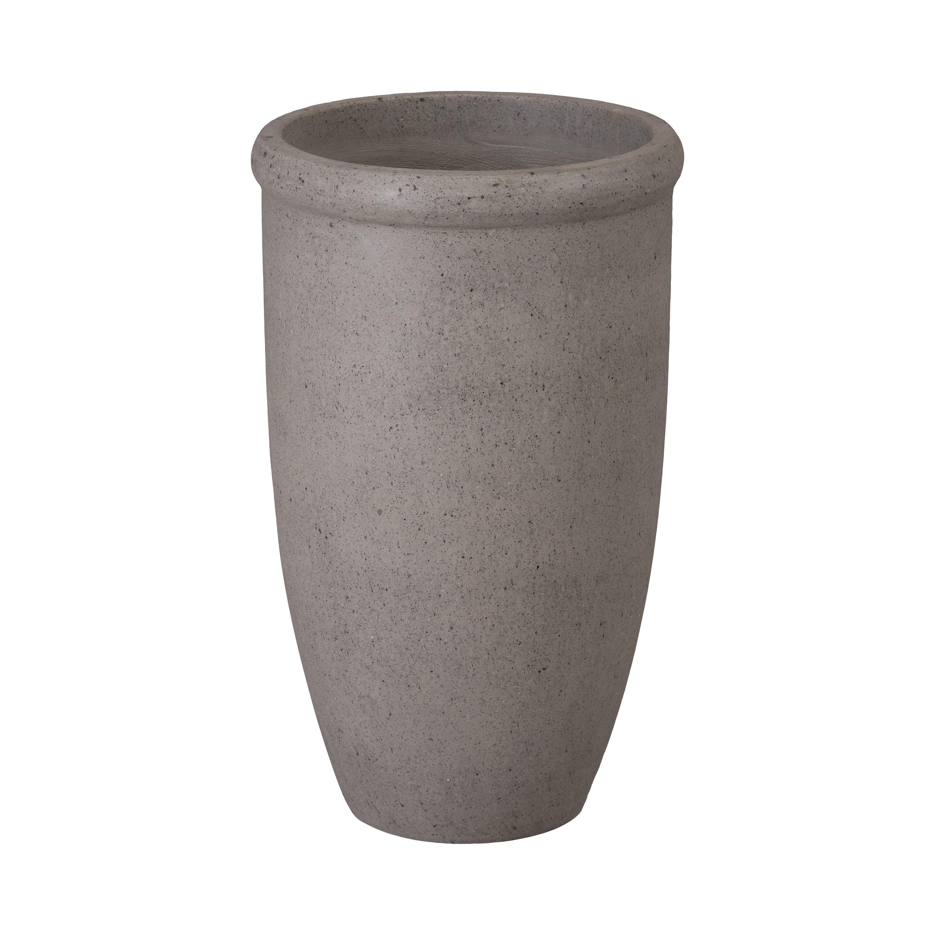 22 in. Round Lip Gray Terrazzo Planter