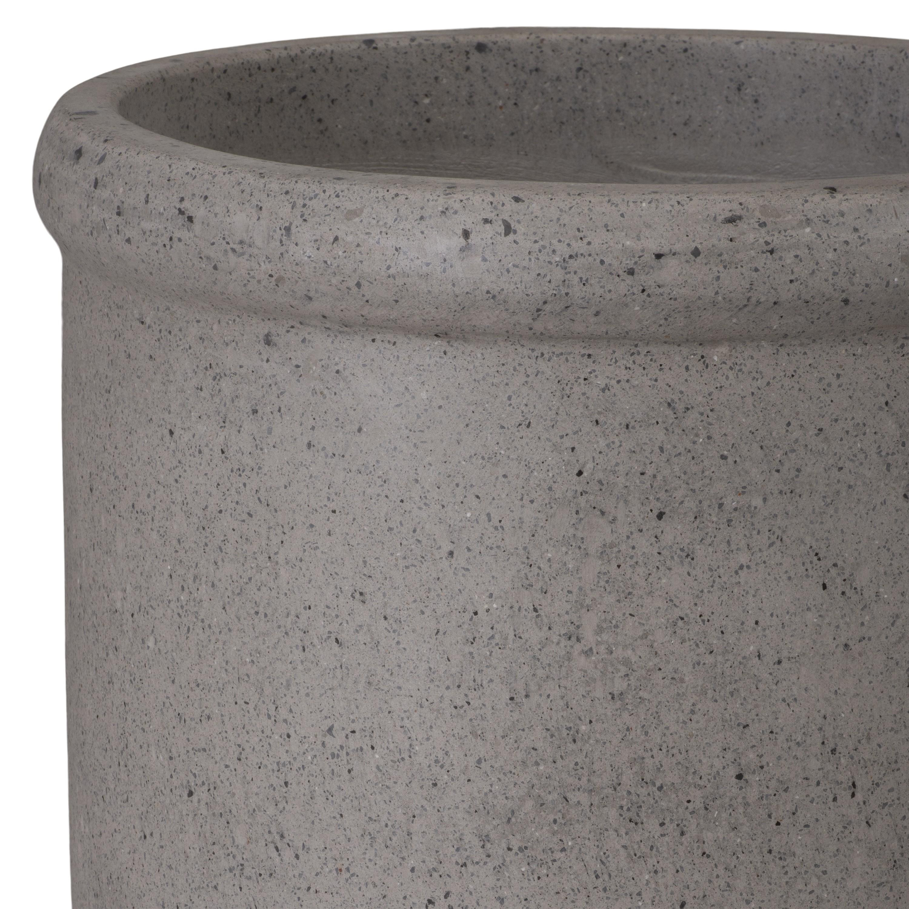 22 in. Round Lip Gray Terrazzo Planter