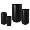 Set of 4 Tall Cylinder Black Terrazzo Planters