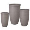 Set of 3 Round Lip Gray Terrazzo Planters