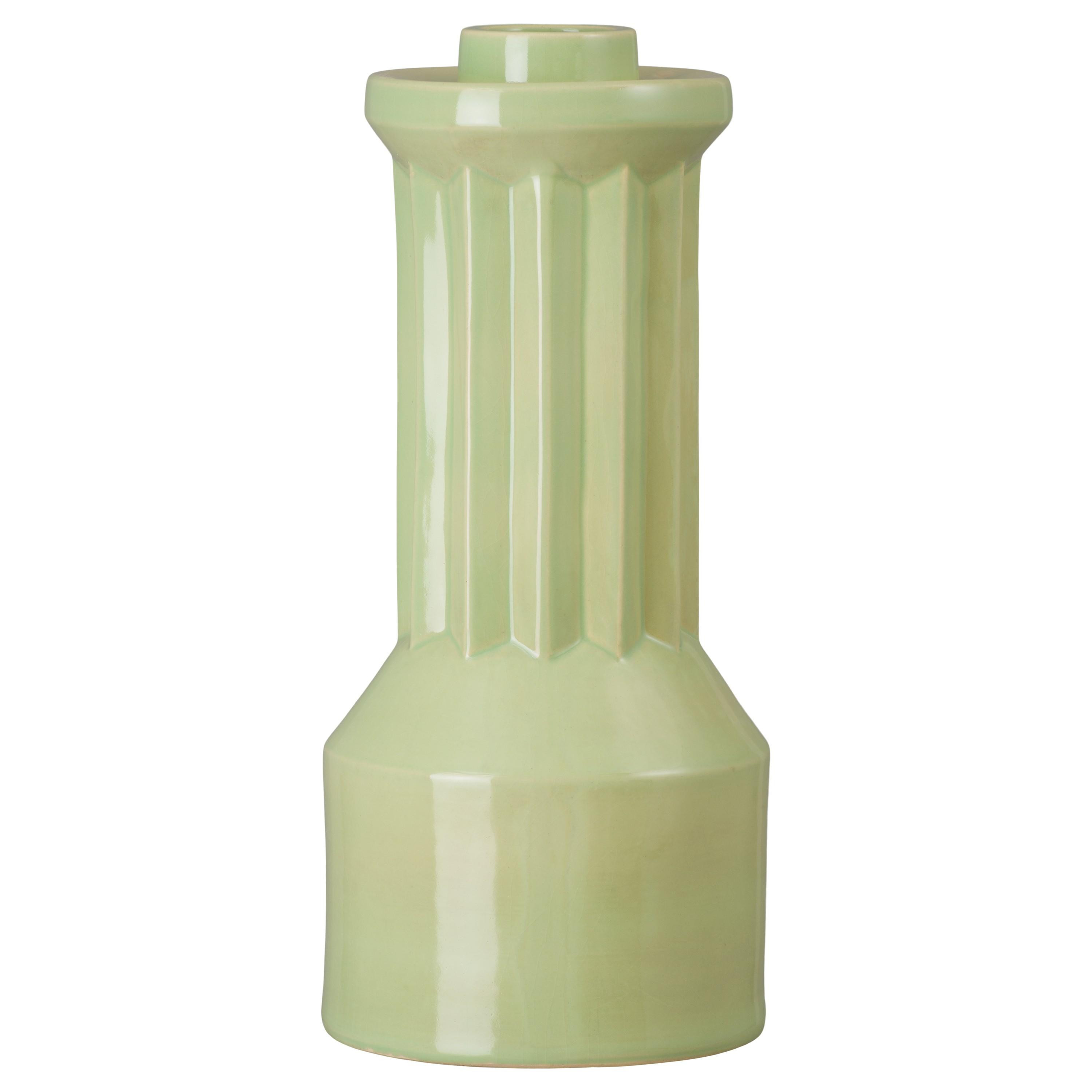 Intrepid 19 in. Apple Green Ceramic Vase