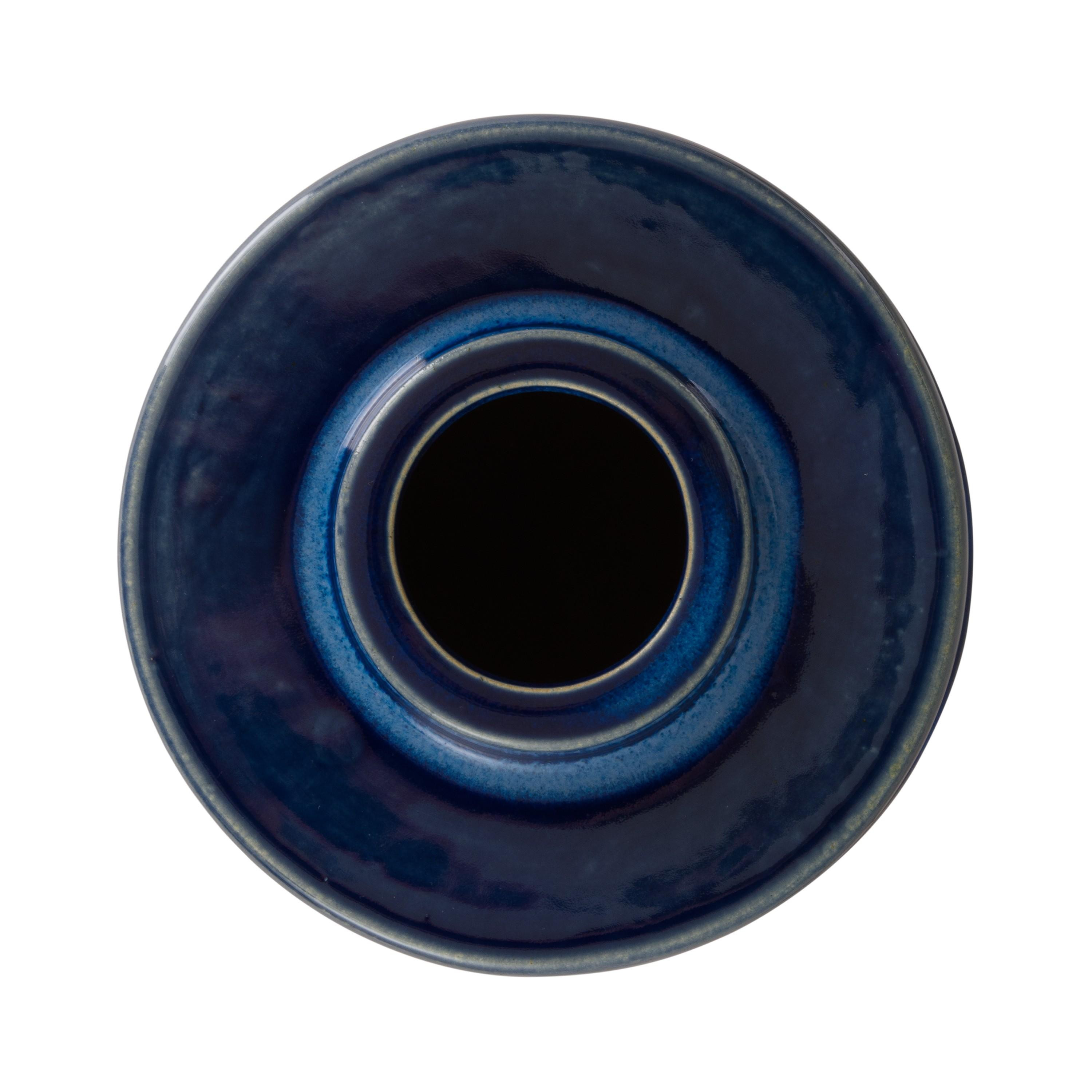 Intrepid 19 in. Blue Ceramic Vase