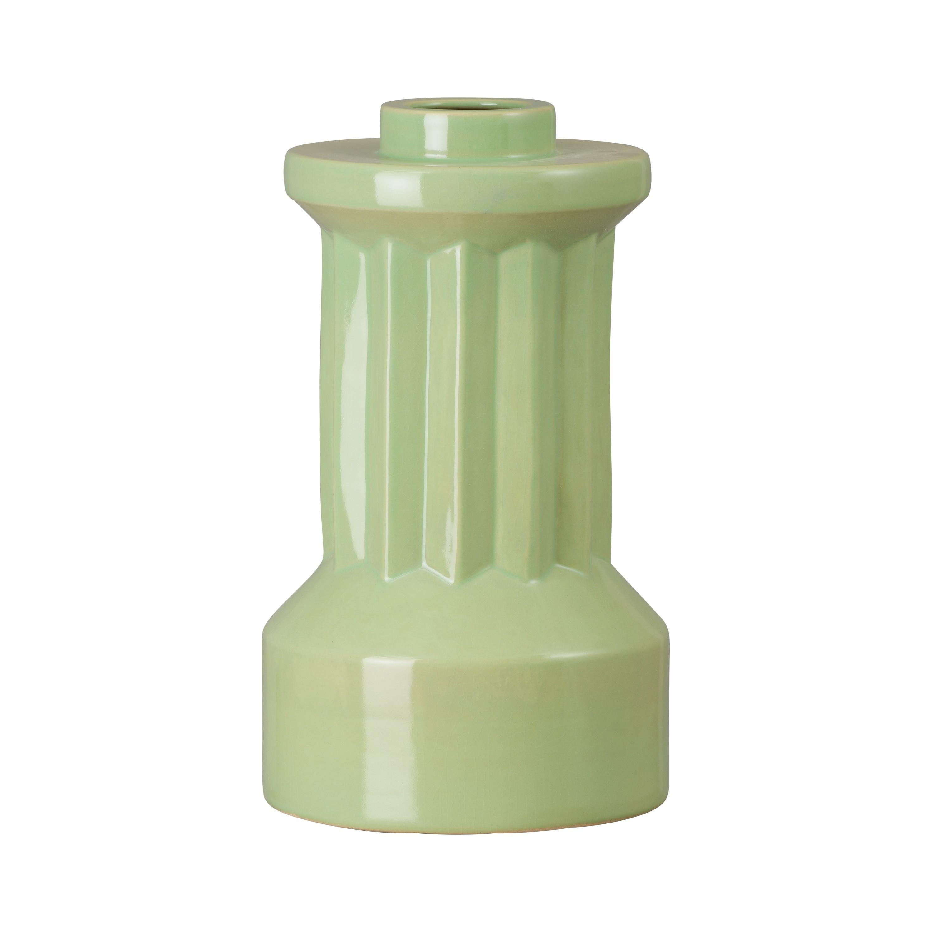 Intrepid 16 in. Apple Green Ceramic Vase