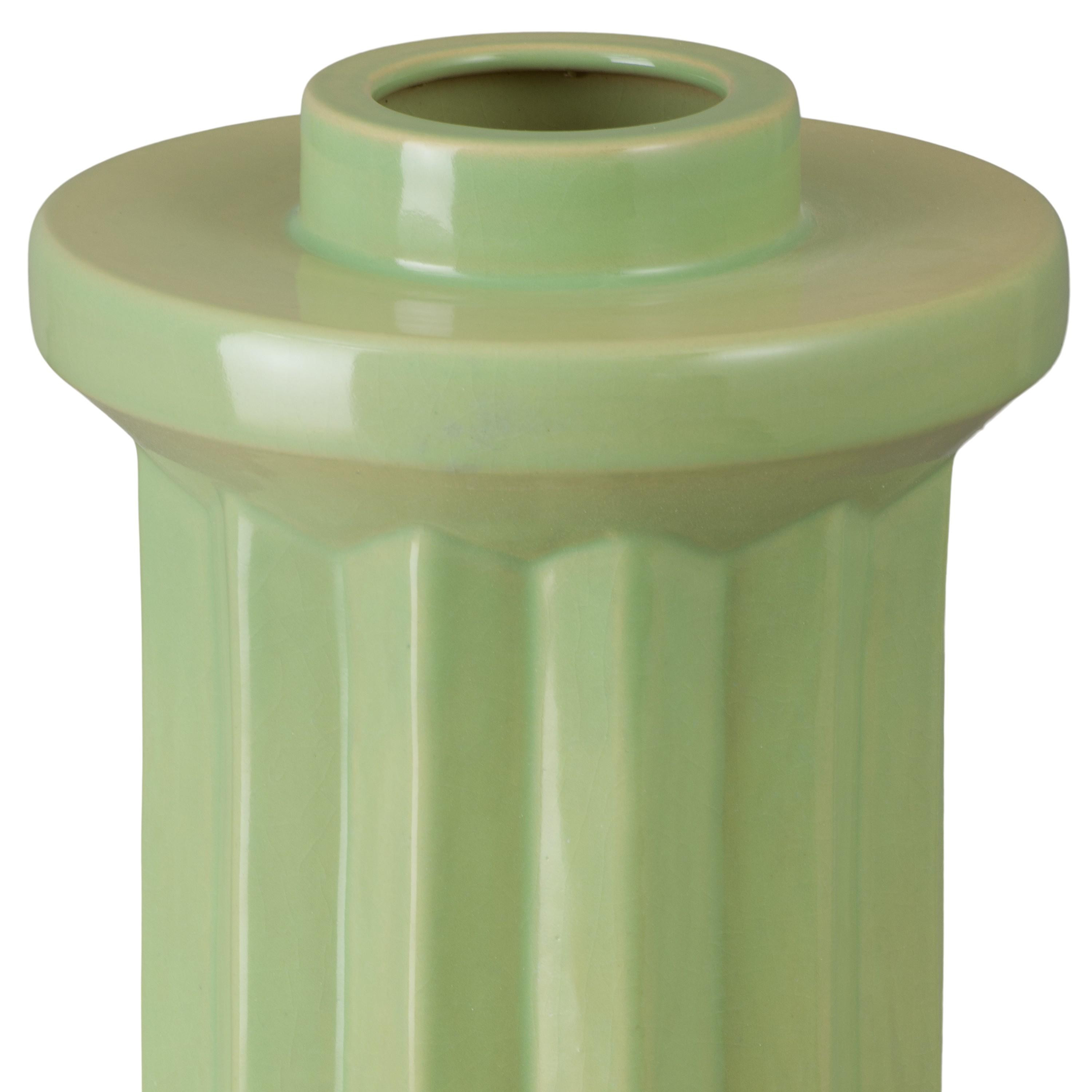 Intrepid 16 in. Apple Green Ceramic Vase
