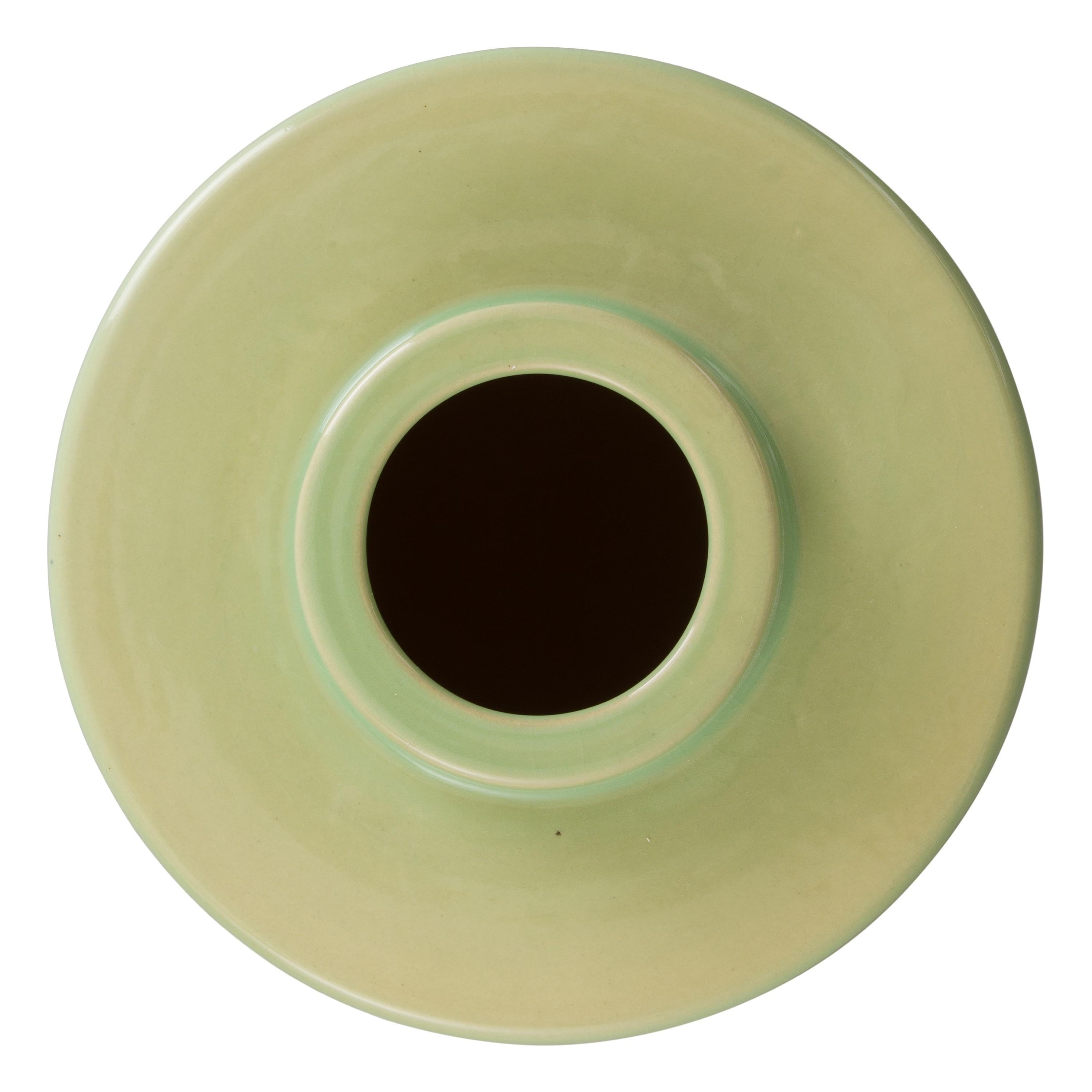 Intrepid 16 in. Apple Green Ceramic Vase