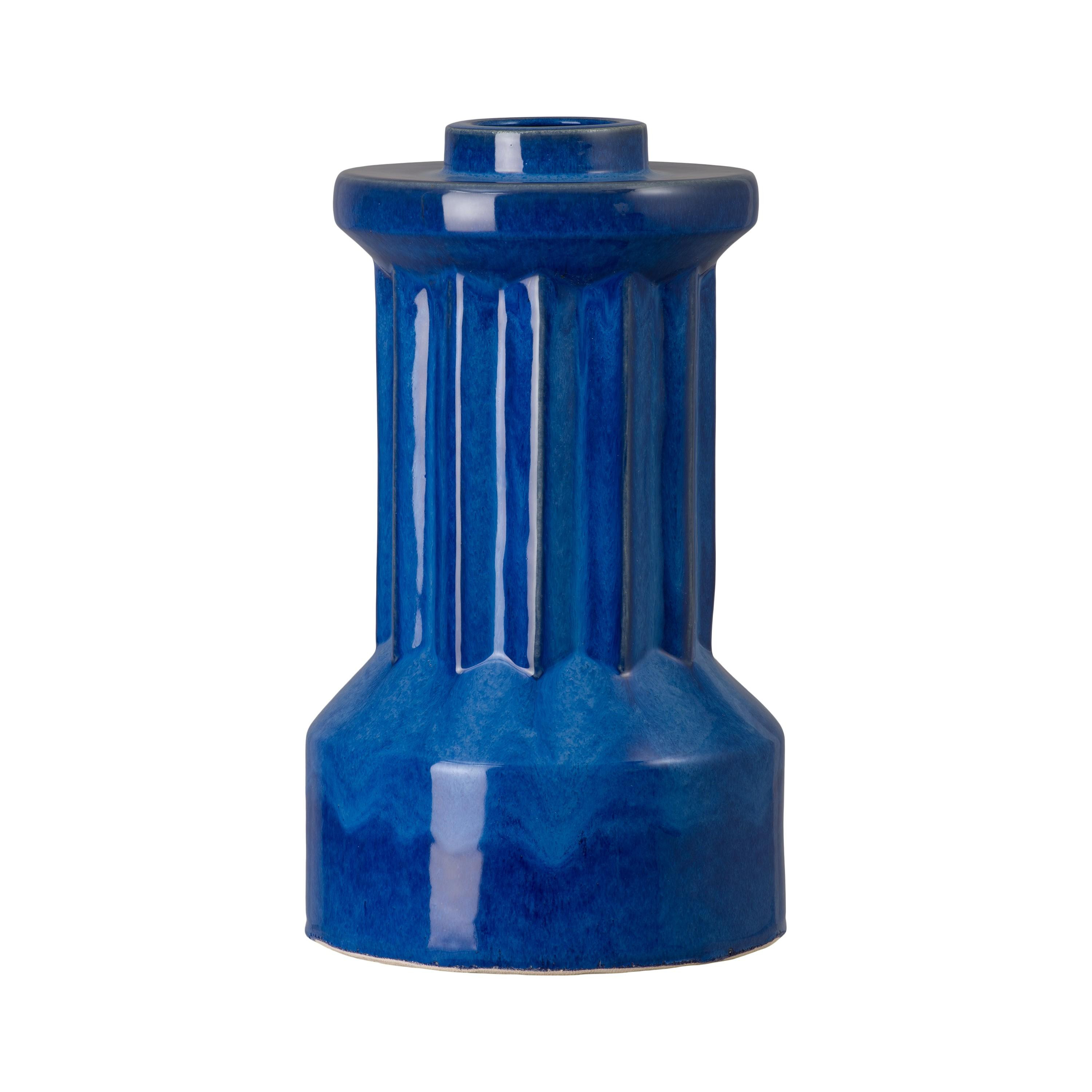 Intrepid 16 in. Blue Ceramic Vase