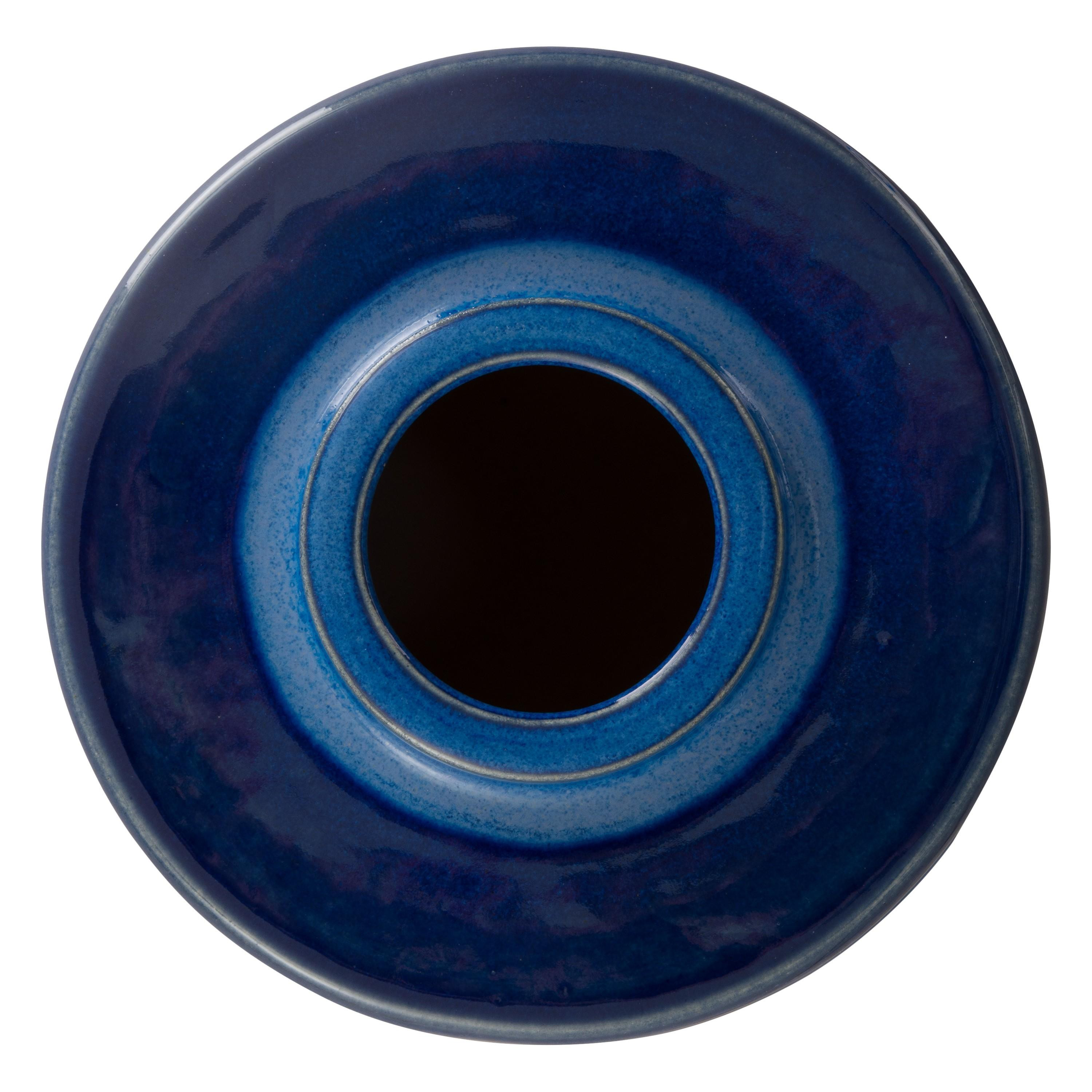 Intrepid 16 in. Blue Ceramic Vase