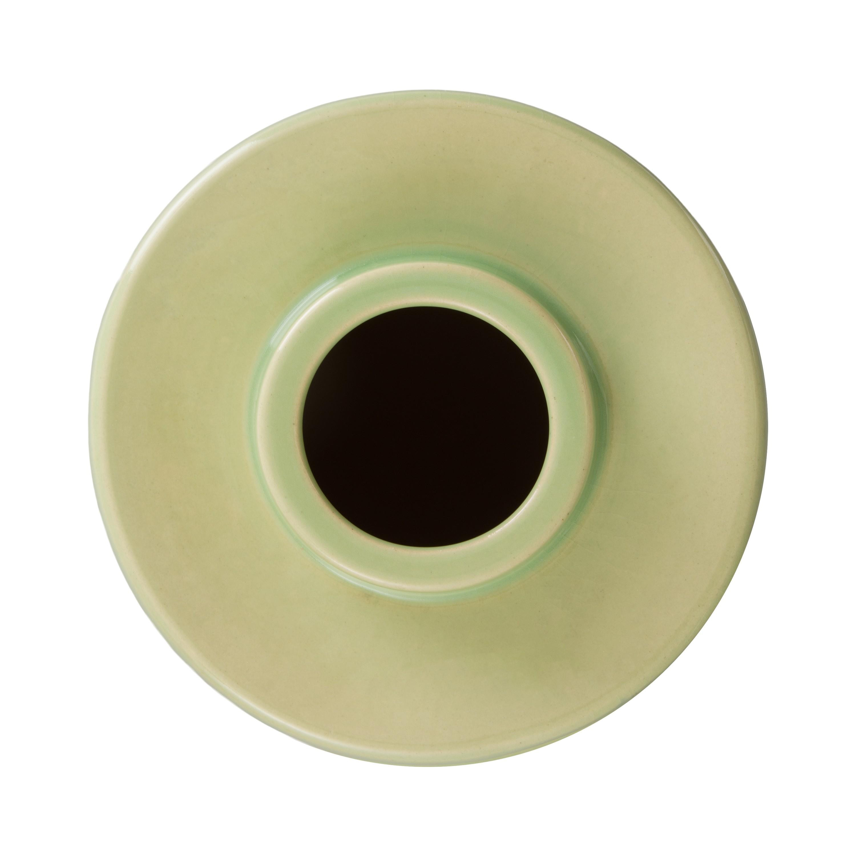 Jag 19 in. Apple Green Ceramic Vase