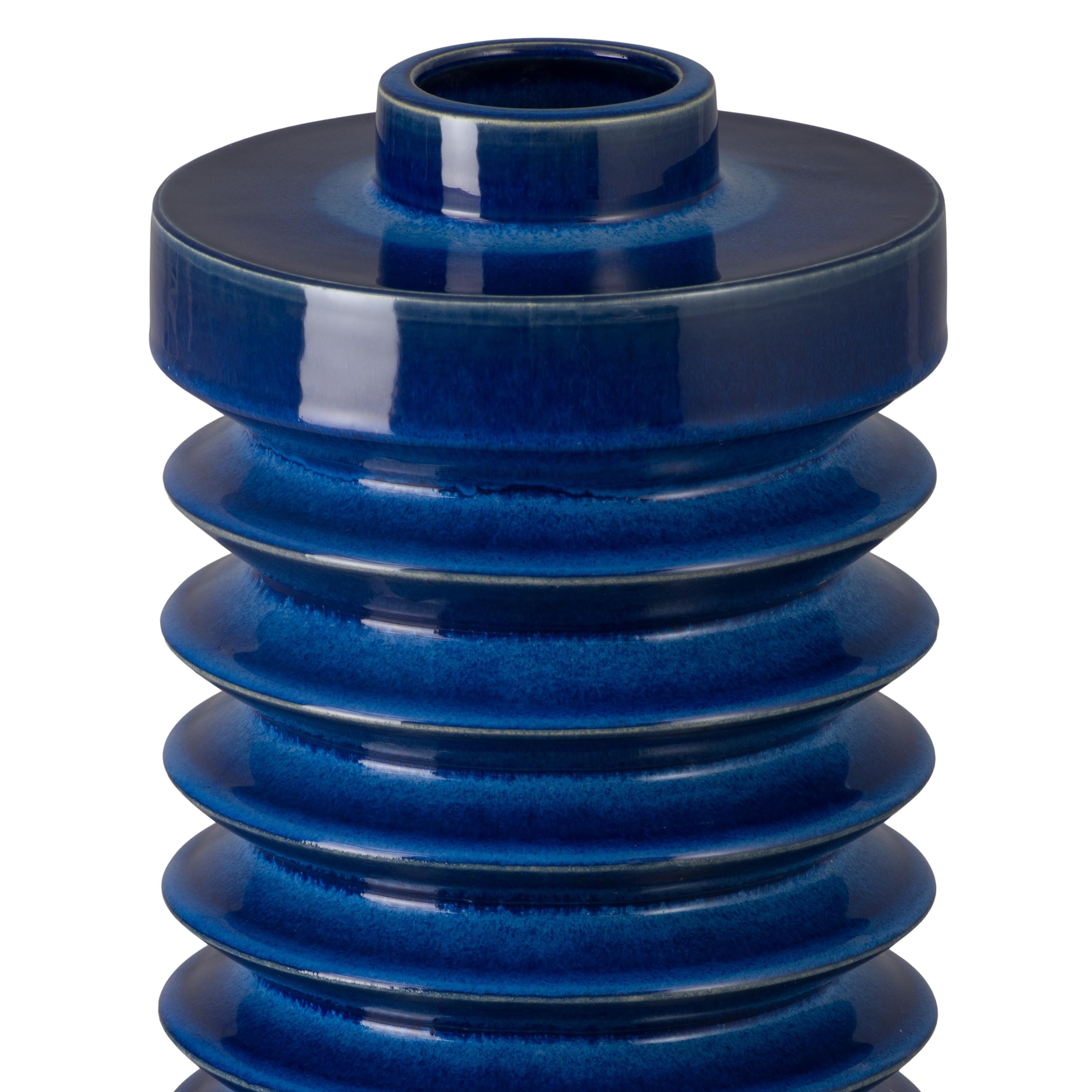 Jag 19 in. Blue Ceramic Vase