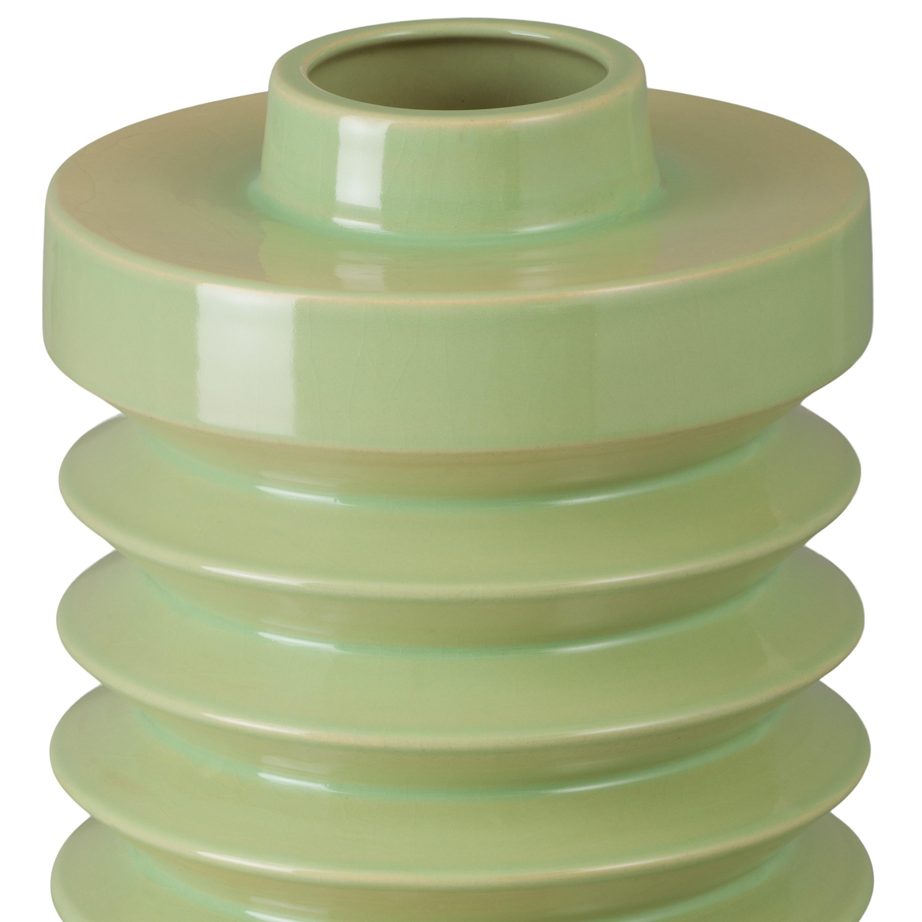 Jag 16 in. Apple Green Ceramic Vase