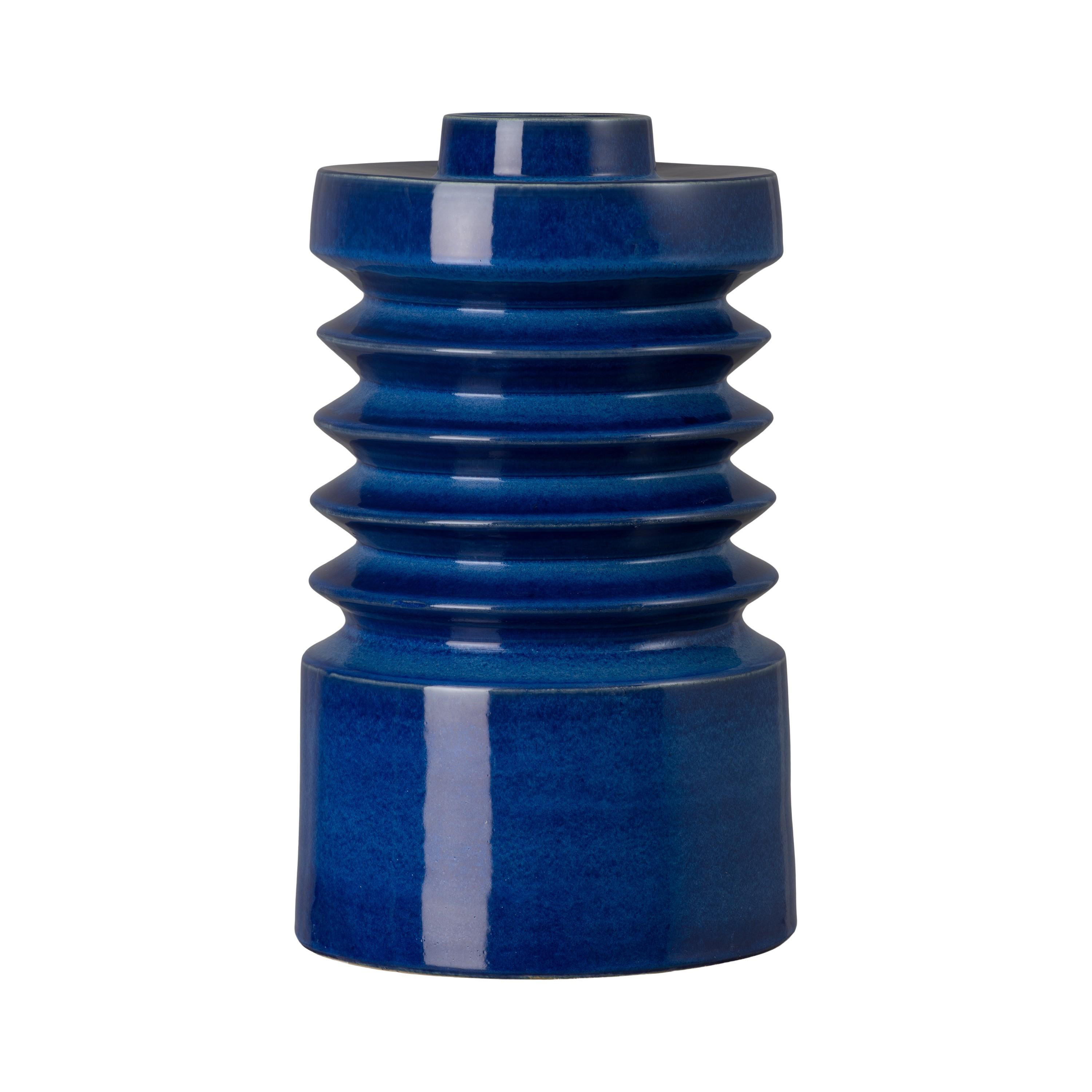 Jag 16 in. Blue Ceramic Vase