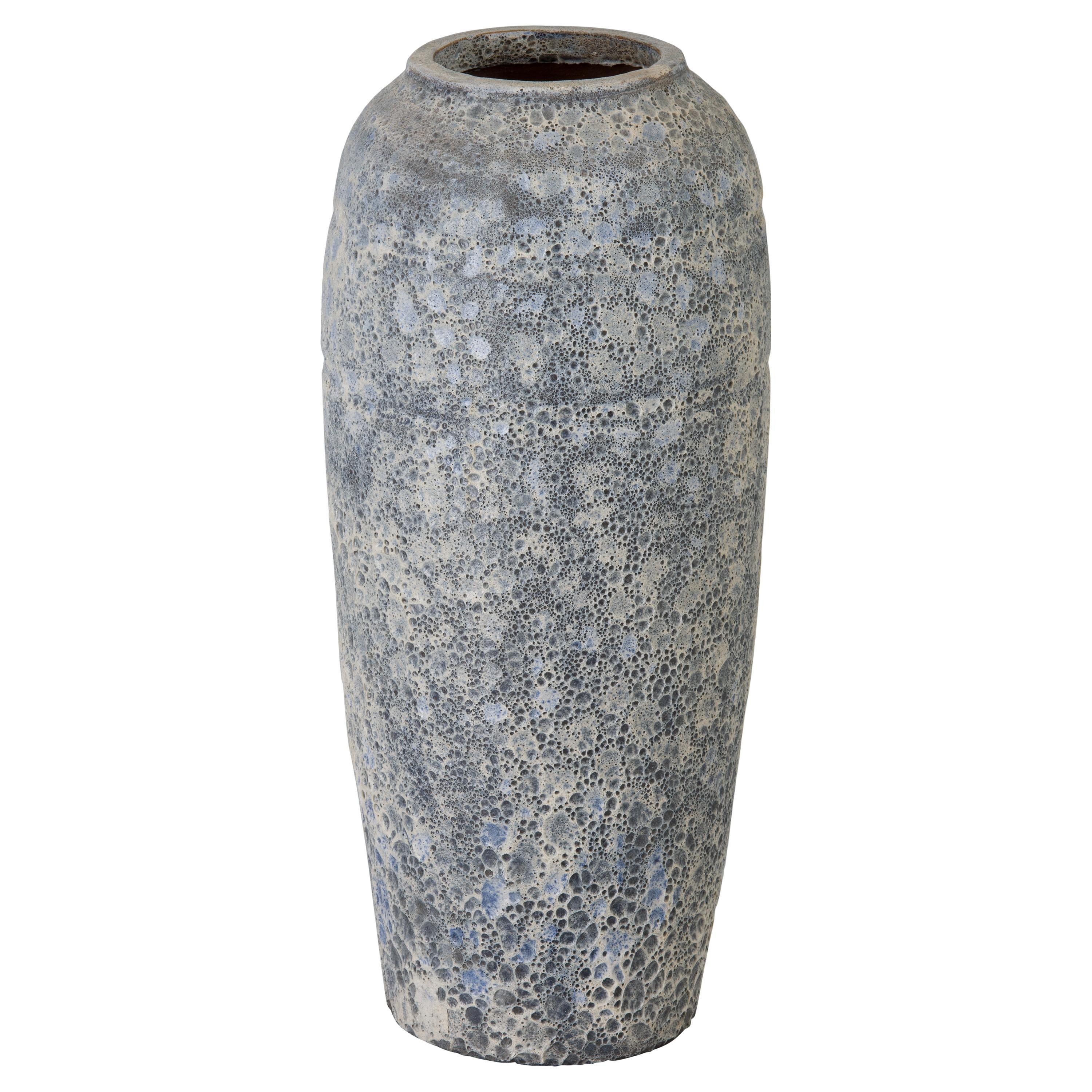 22 in. Tall Reef Blue Ceramic Vase