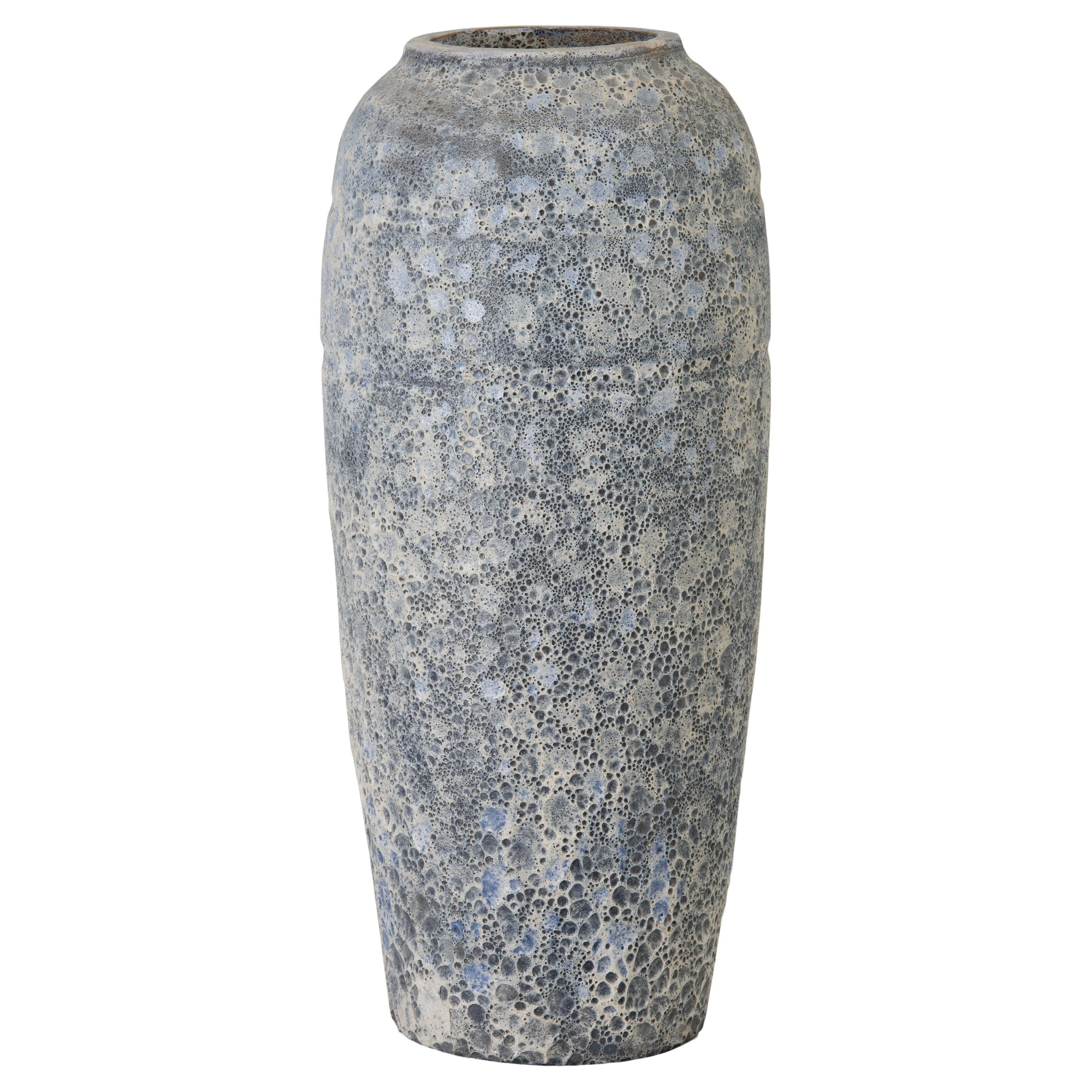 22 in. Tall Reef Blue Ceramic Vase