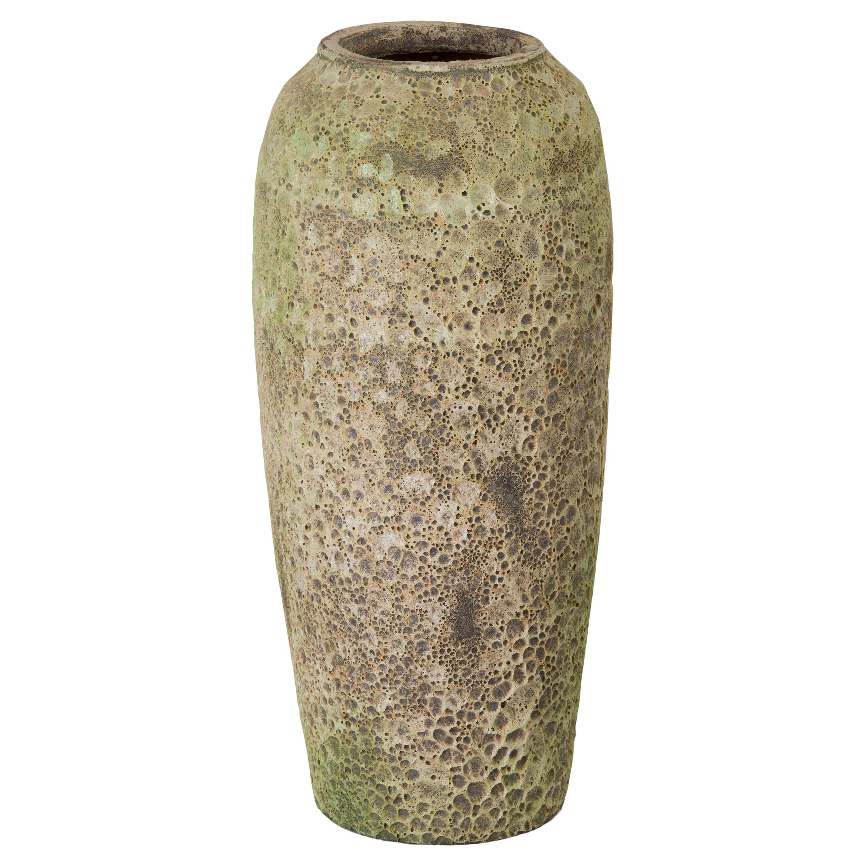 22 in. Tall Reef Green Ceramic Vase