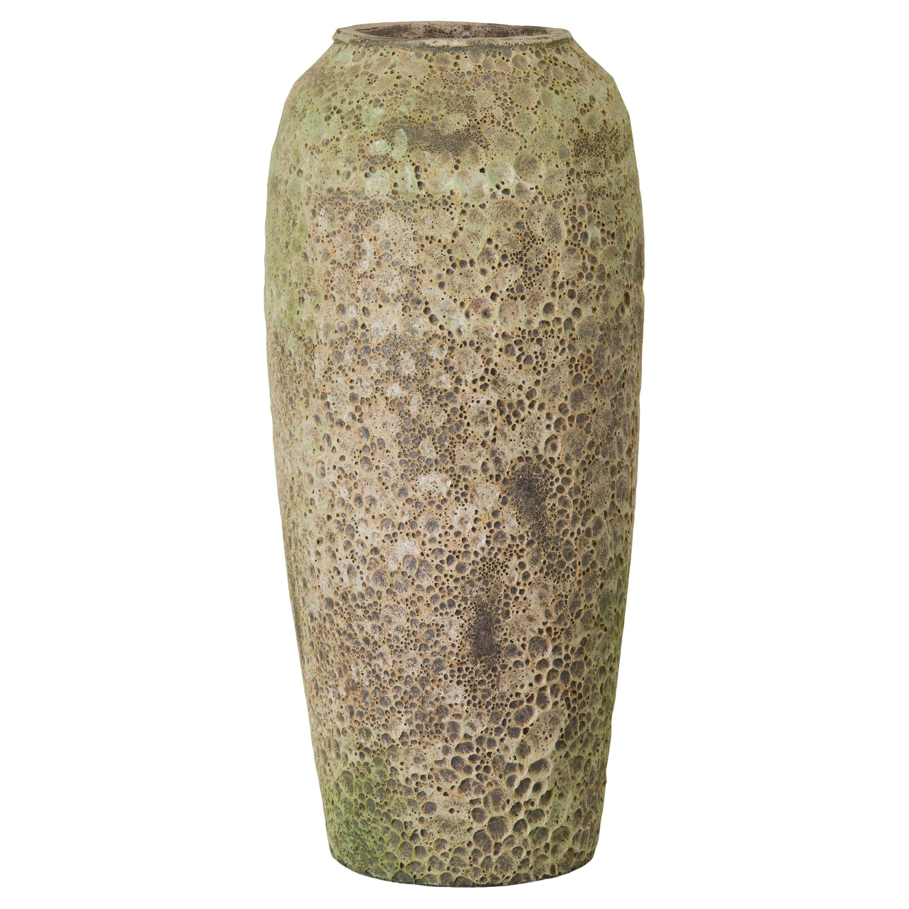 22 in. Tall Reef Green Ceramic Vase