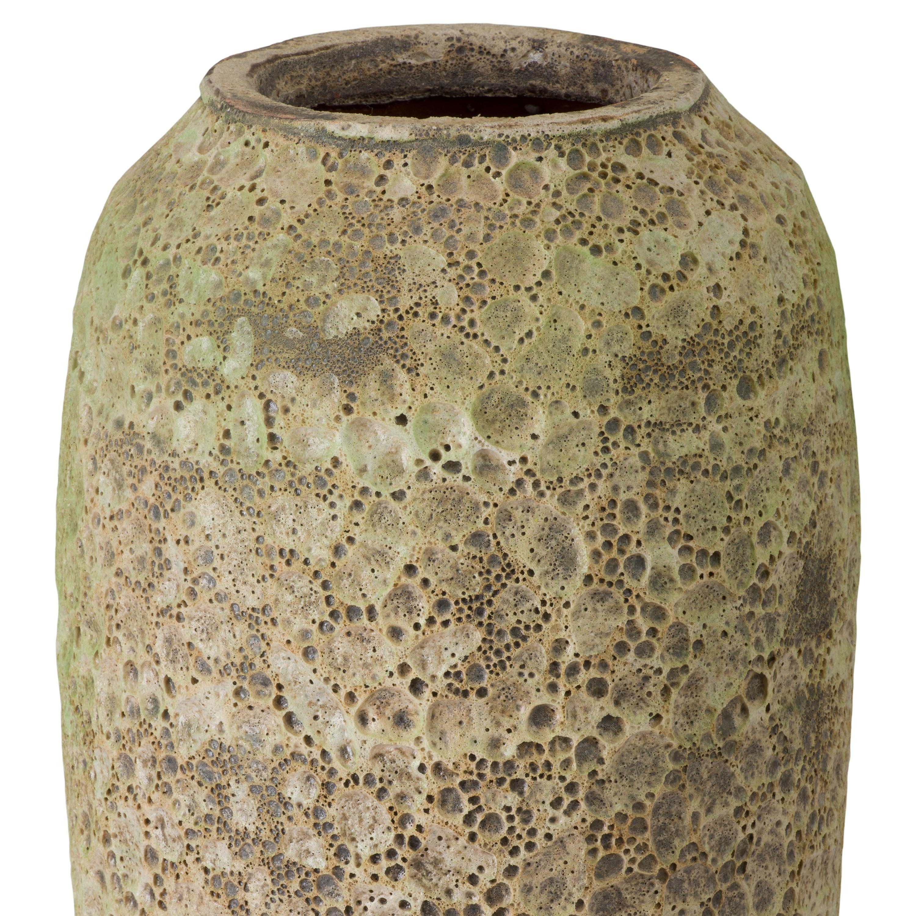22 in. Tall Reef Green Ceramic Vase