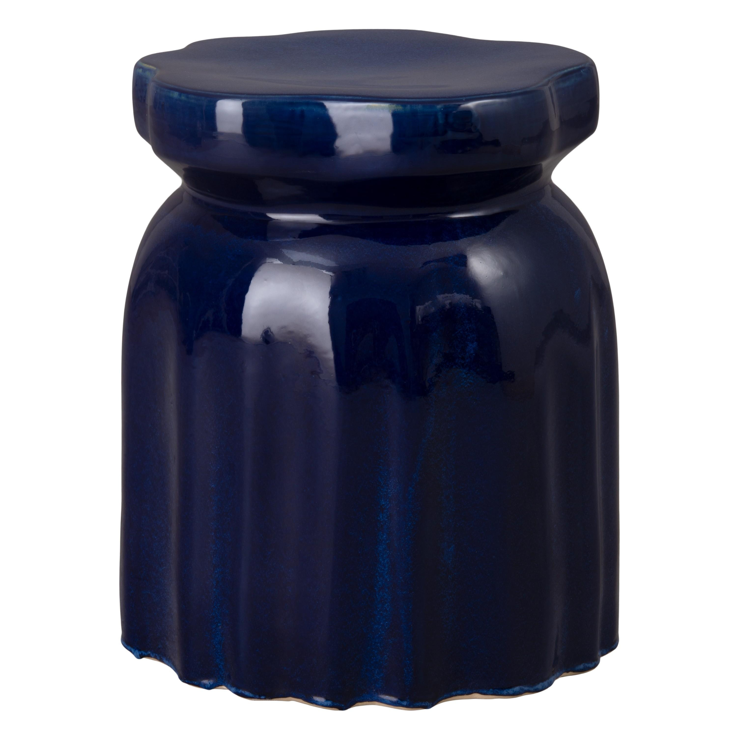 Taurus Blue Ceramic Garden Stool