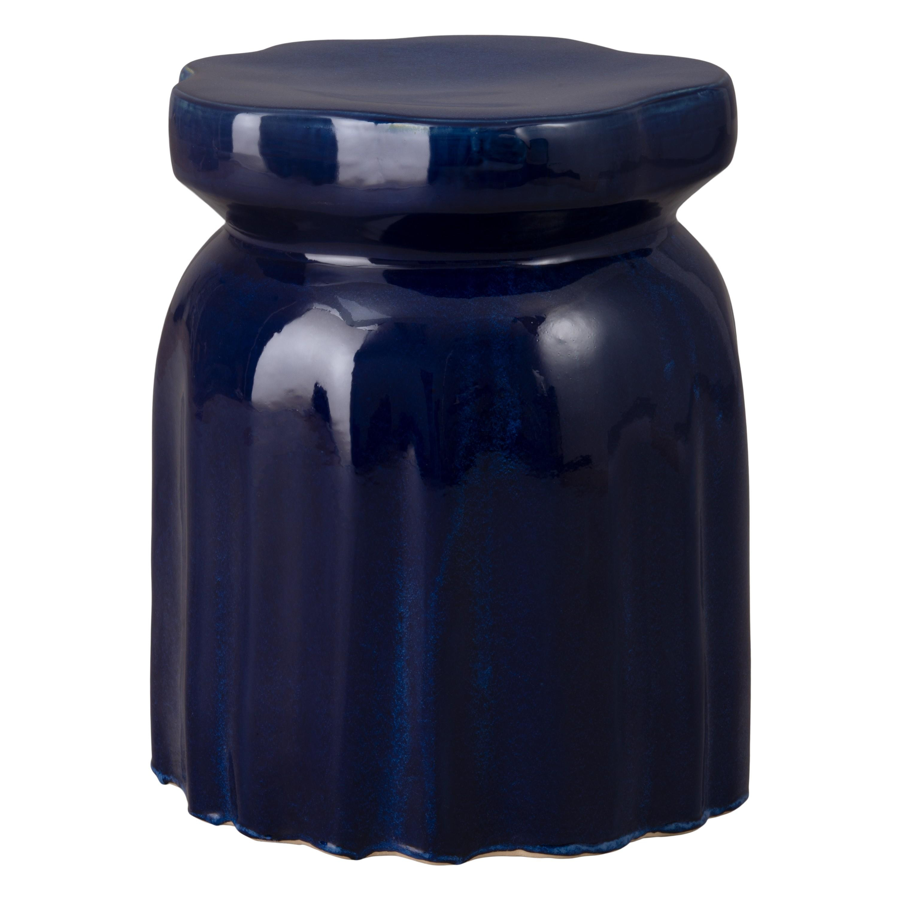 Taurus Blue Ceramic Garden Stool