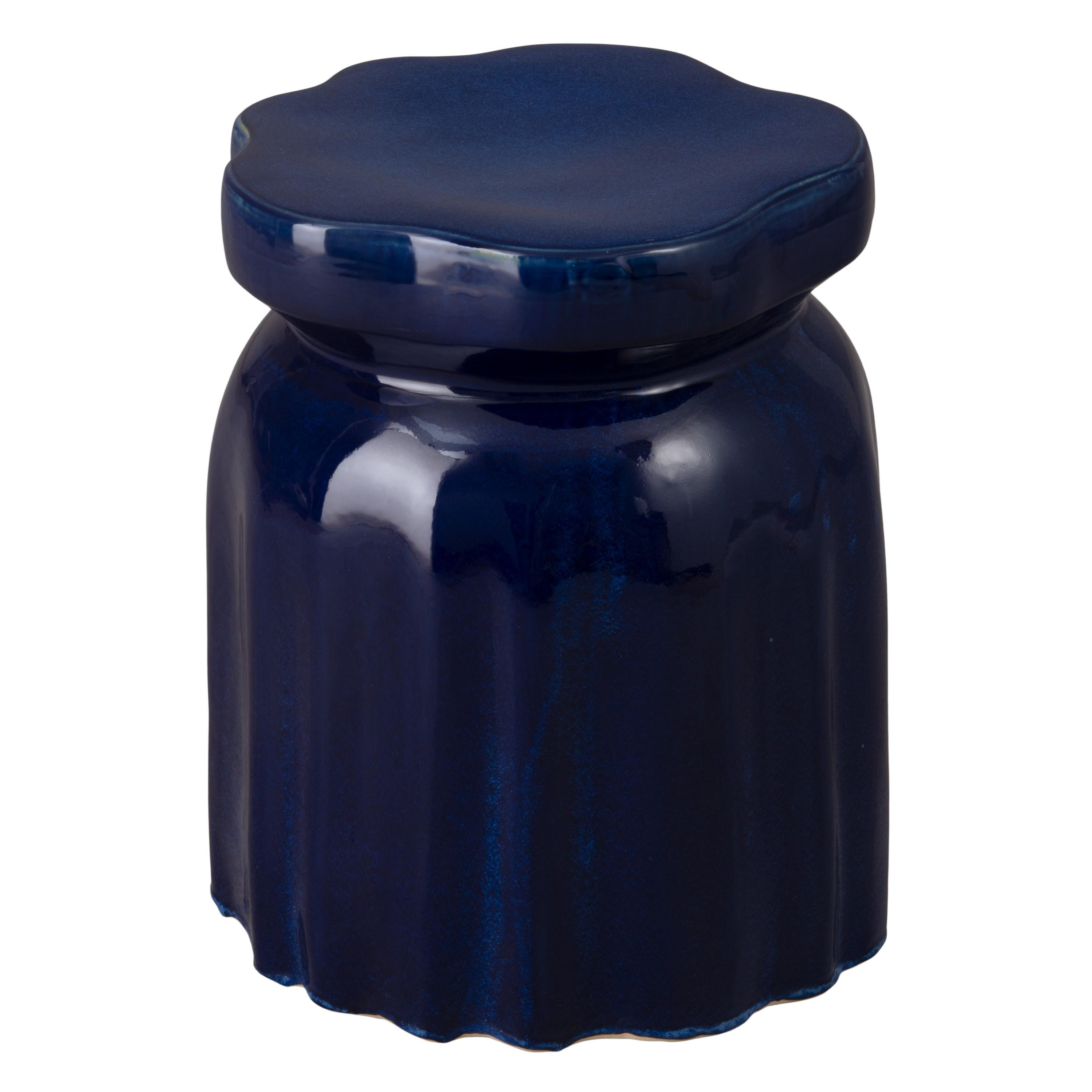 Taurus Blue Ceramic Garden Stool