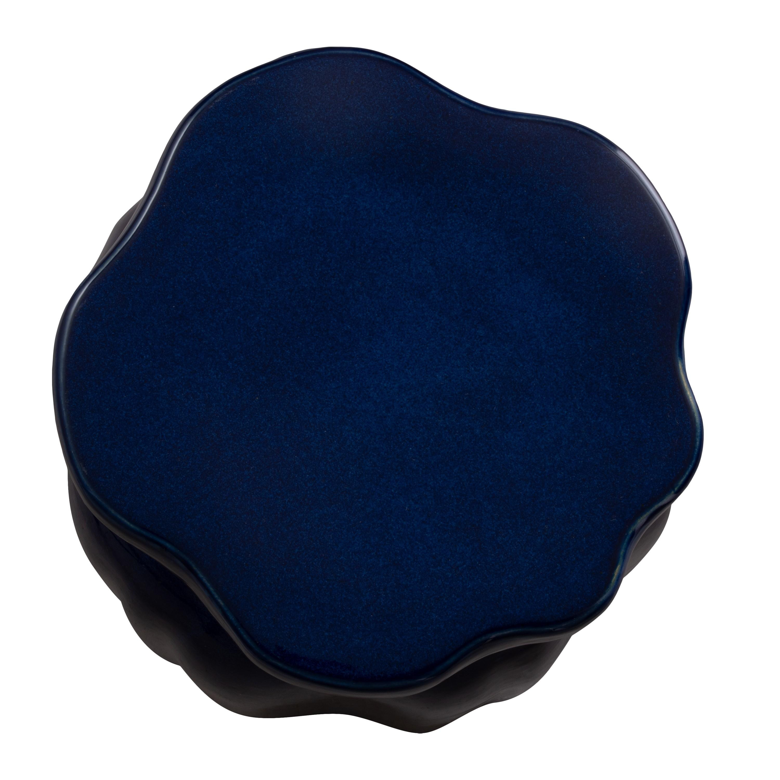 Taurus Blue Ceramic Garden Stool
