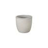 11 in. Round Distressed White Ceramic Planter