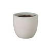 12 in. Round Distressed White Ceramic Planter