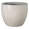 24 in. Round Distressed White Ceramic Planter