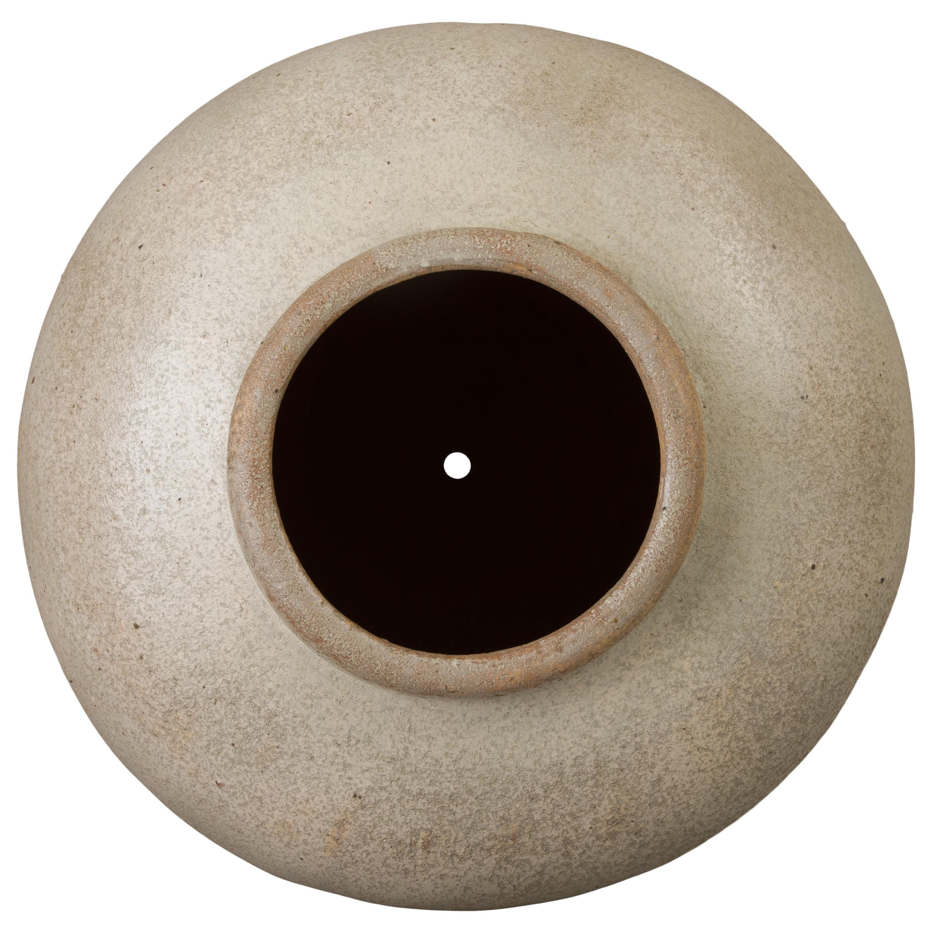 30.5 in. Distressed White Ceramic Olive Jar