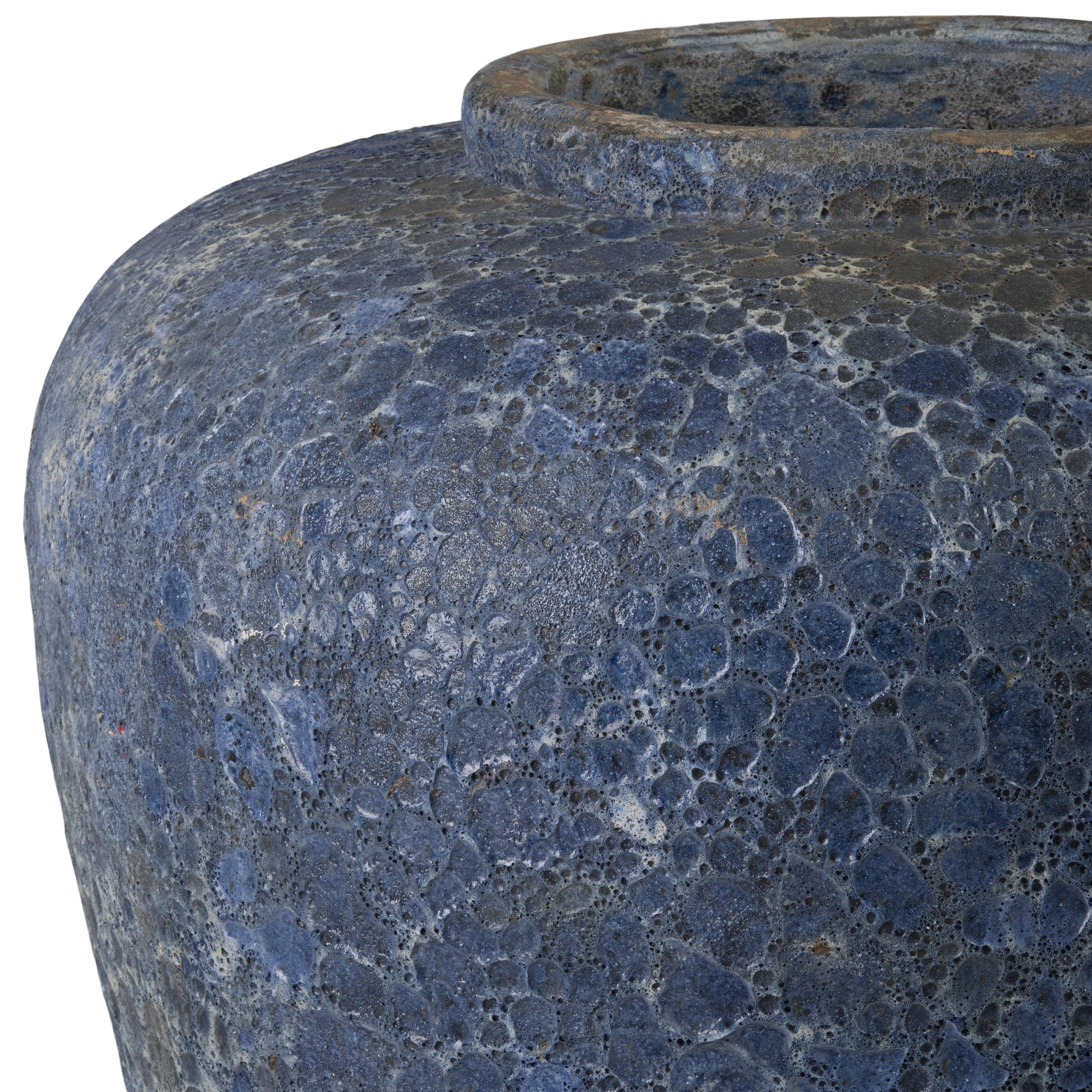 30.5 in. Reef Blue Ceramic Olive Jar