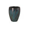 Breeze 12 in. Round Teal Ceramic Planter