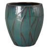 Breeze 22 in. Round Teal Ceramic Planter