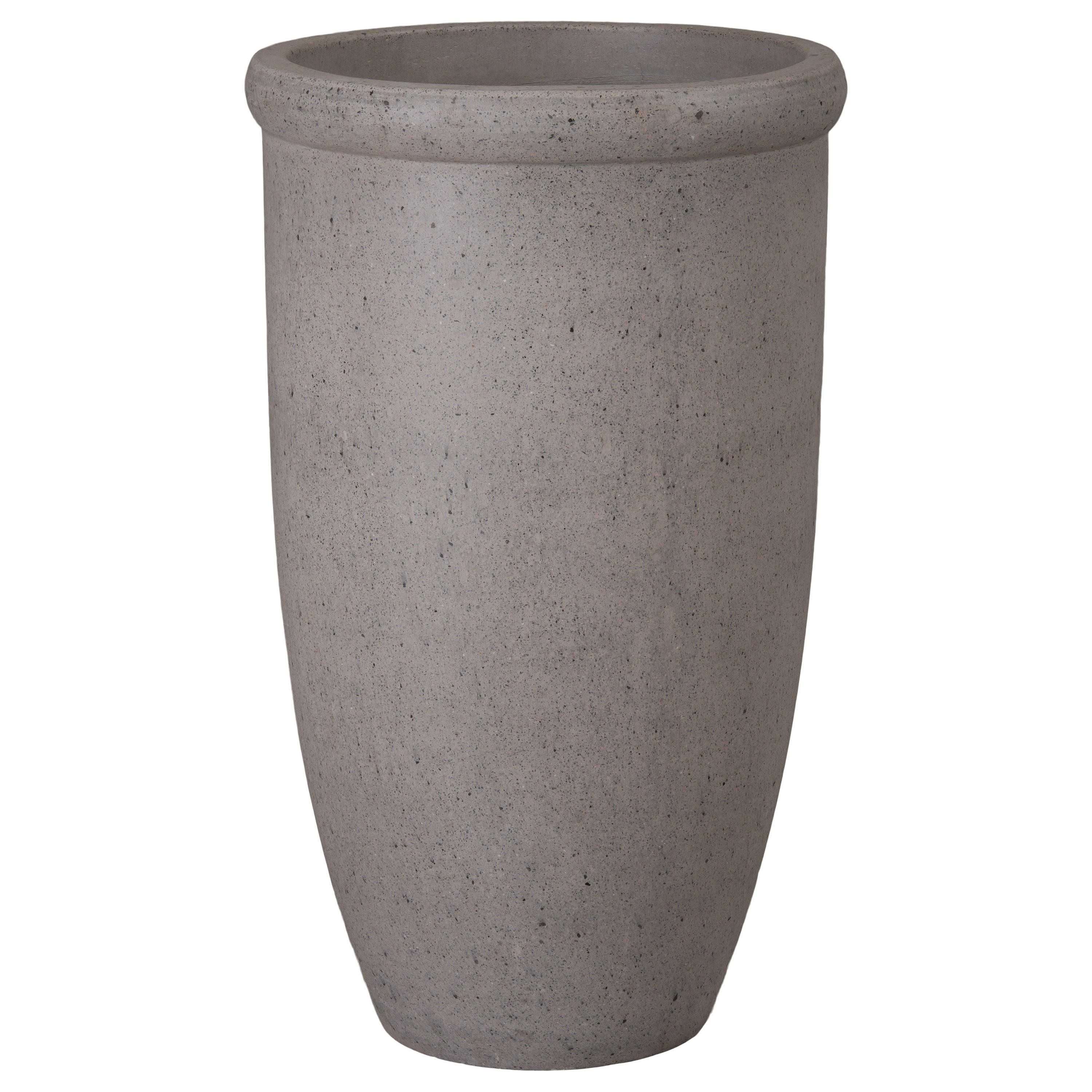 27.5 in. Round Lip Gray Terrazzo Planter