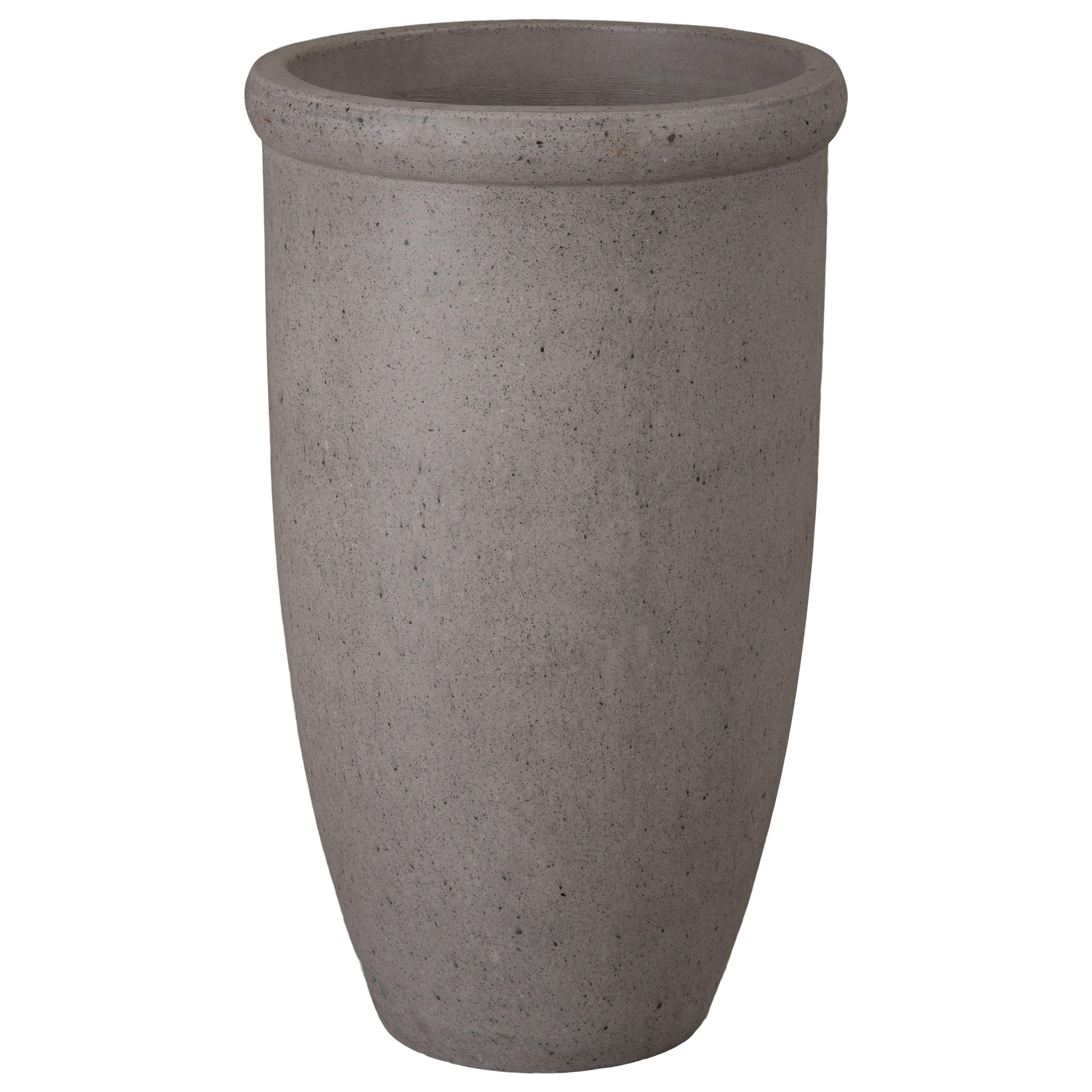 27.5 in. Round Lip Gray Terrazzo Planter