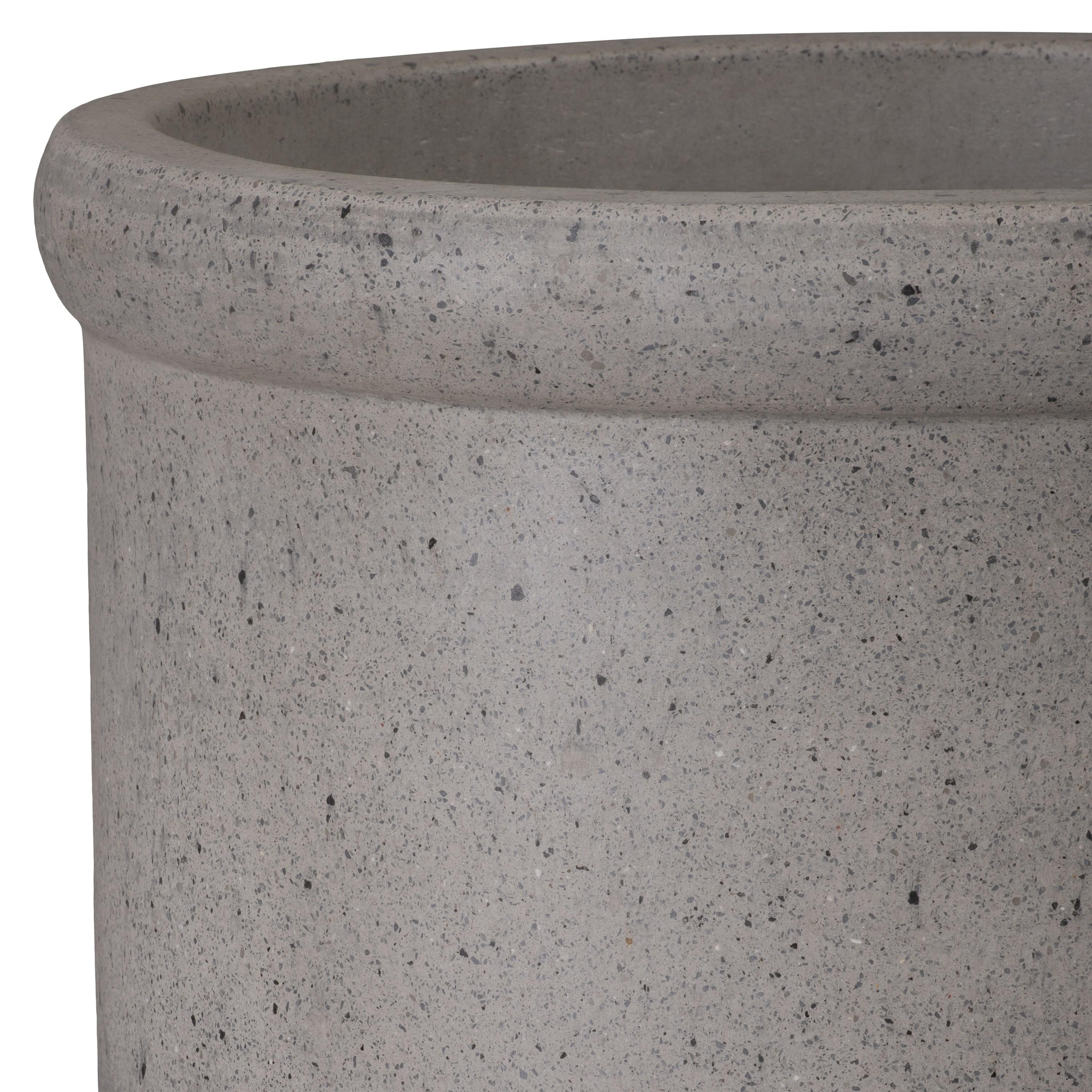 27.5 in. Round Lip Gray Terrazzo Planter