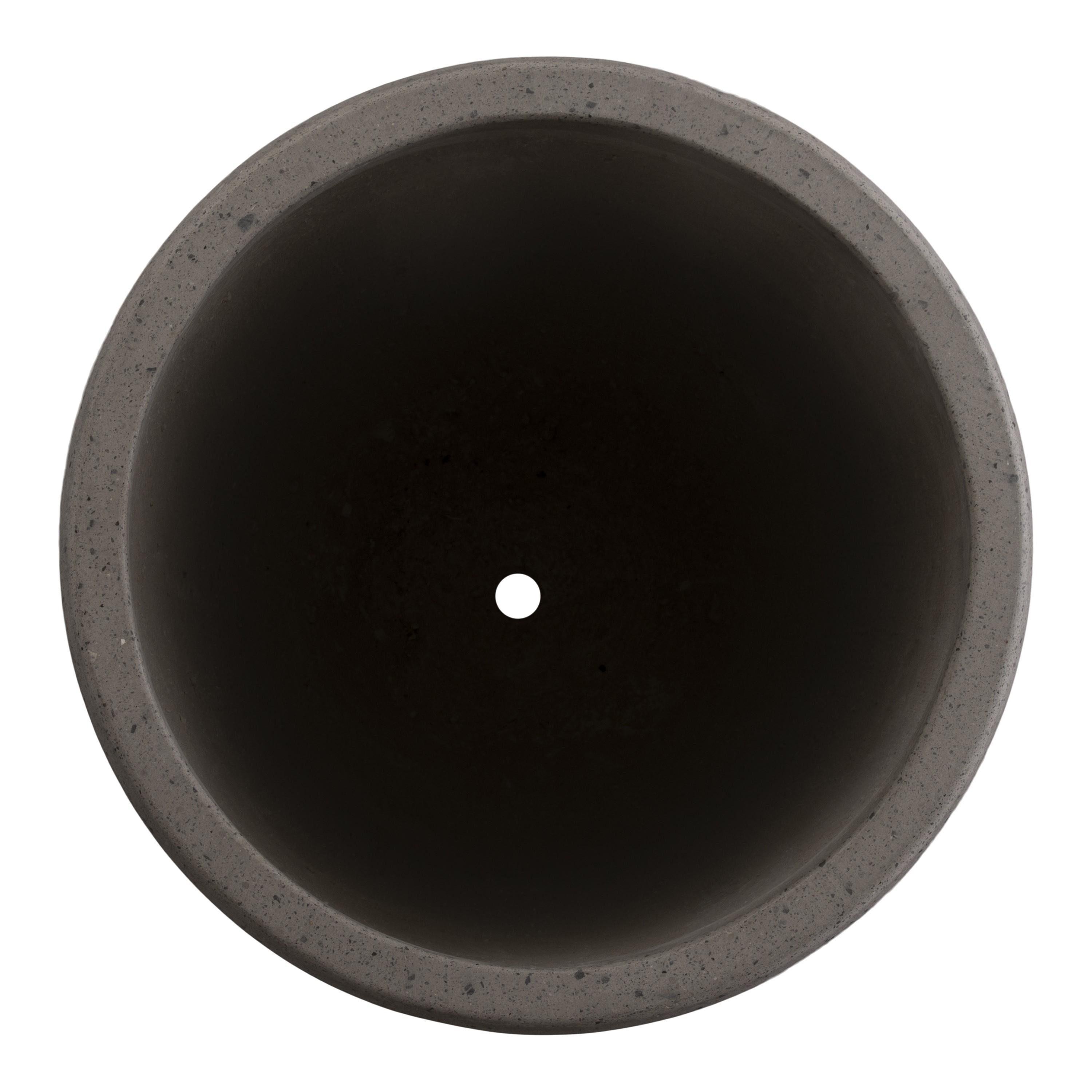 27.5 in. Round Lip Gray Terrazzo Planter