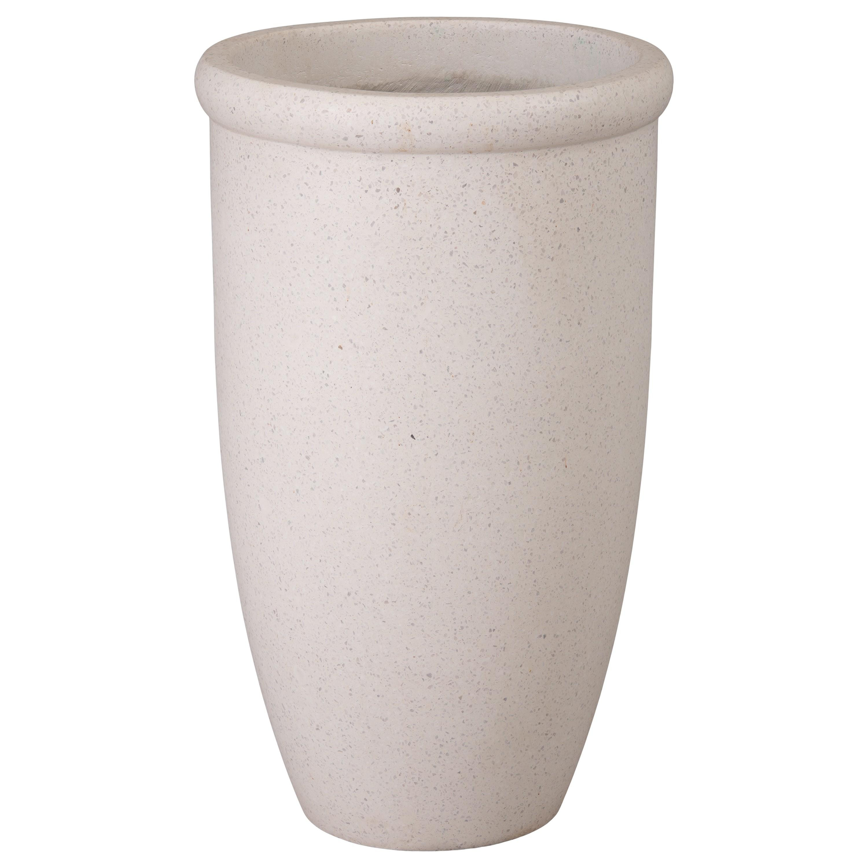 27.5 in. Round Lip White Terrazzo Planter