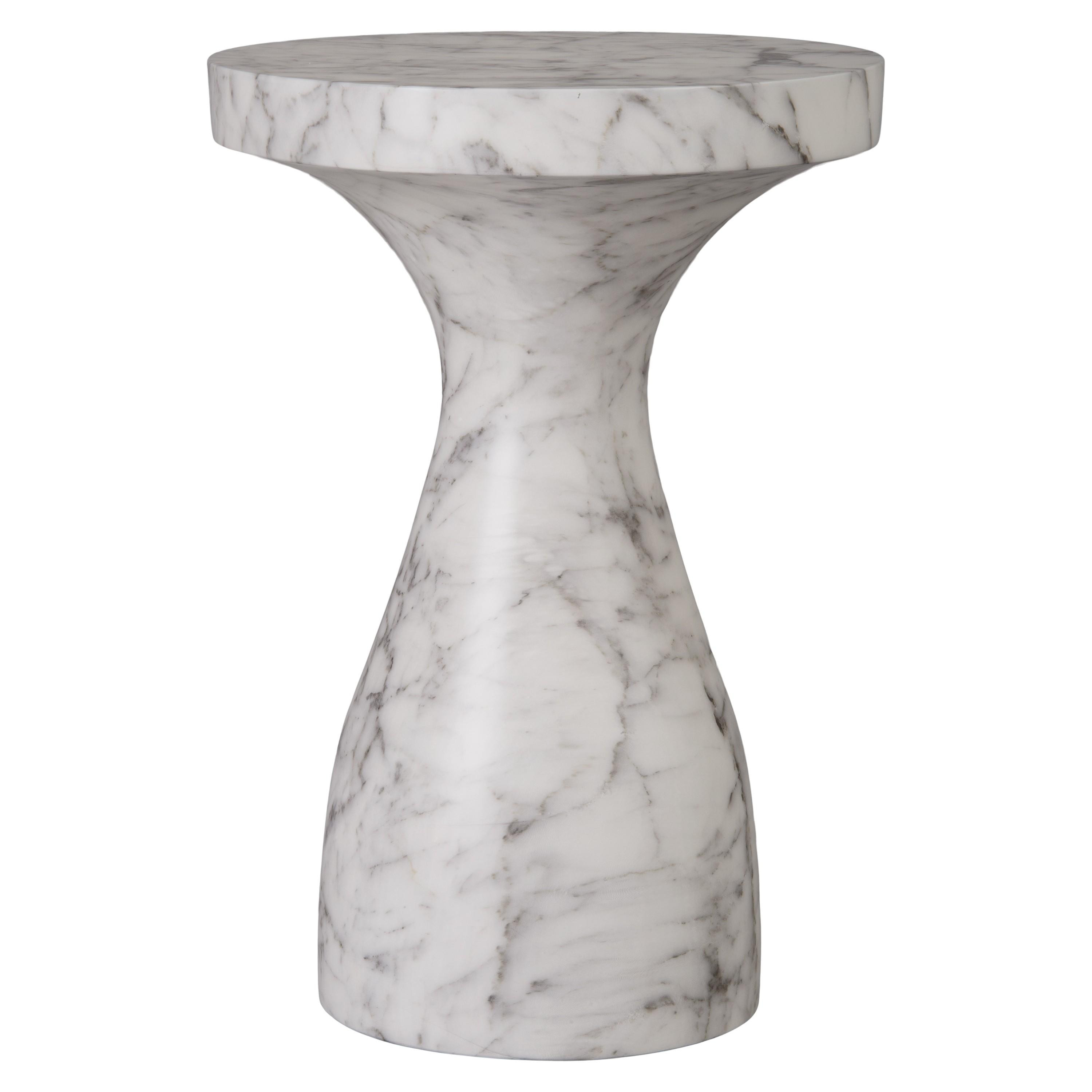 Caemen 26 in. Teardrop Marbleized Terrazzo Garden Stool