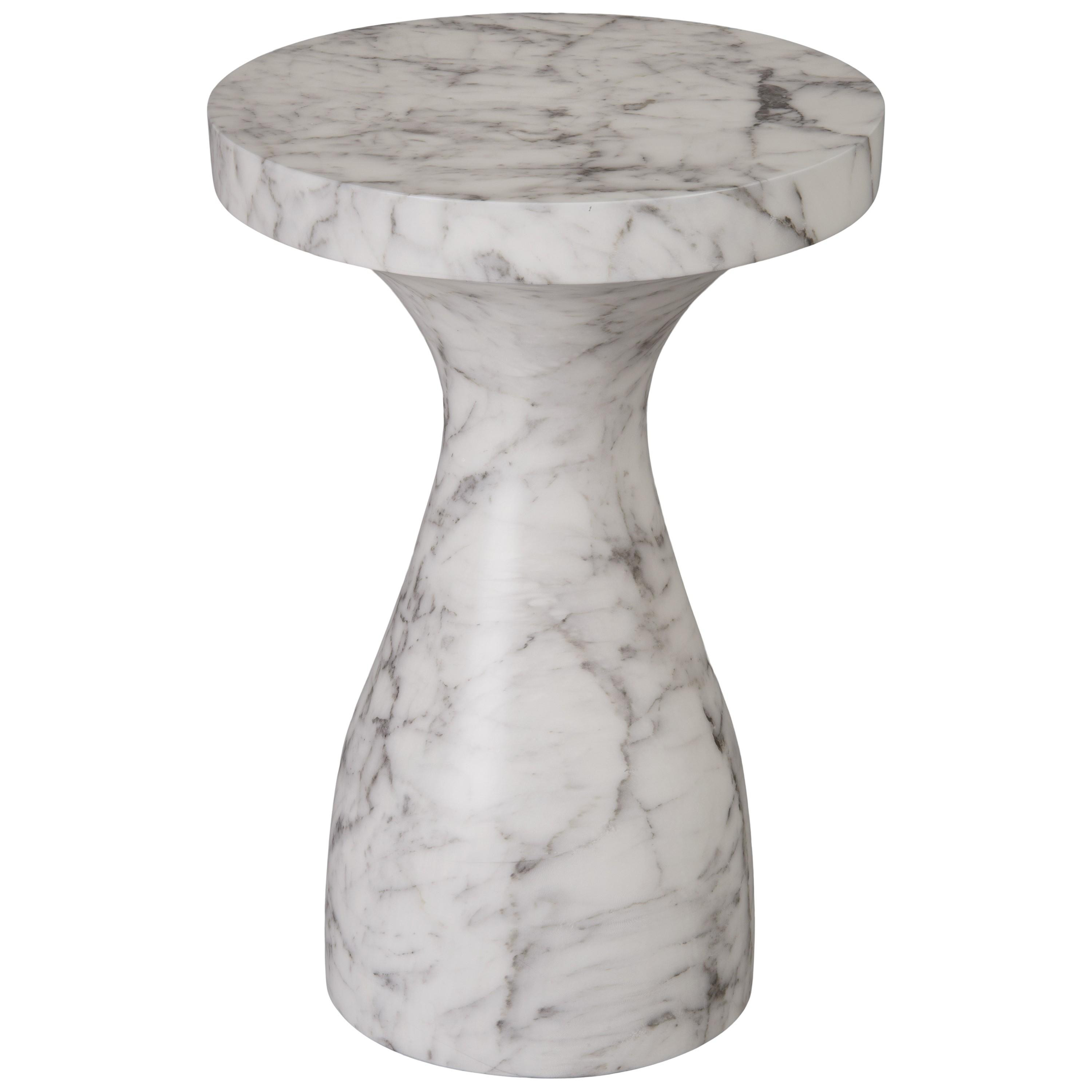 Caemen 26 in. Teardrop Marbleized Terrazzo Garden Stool