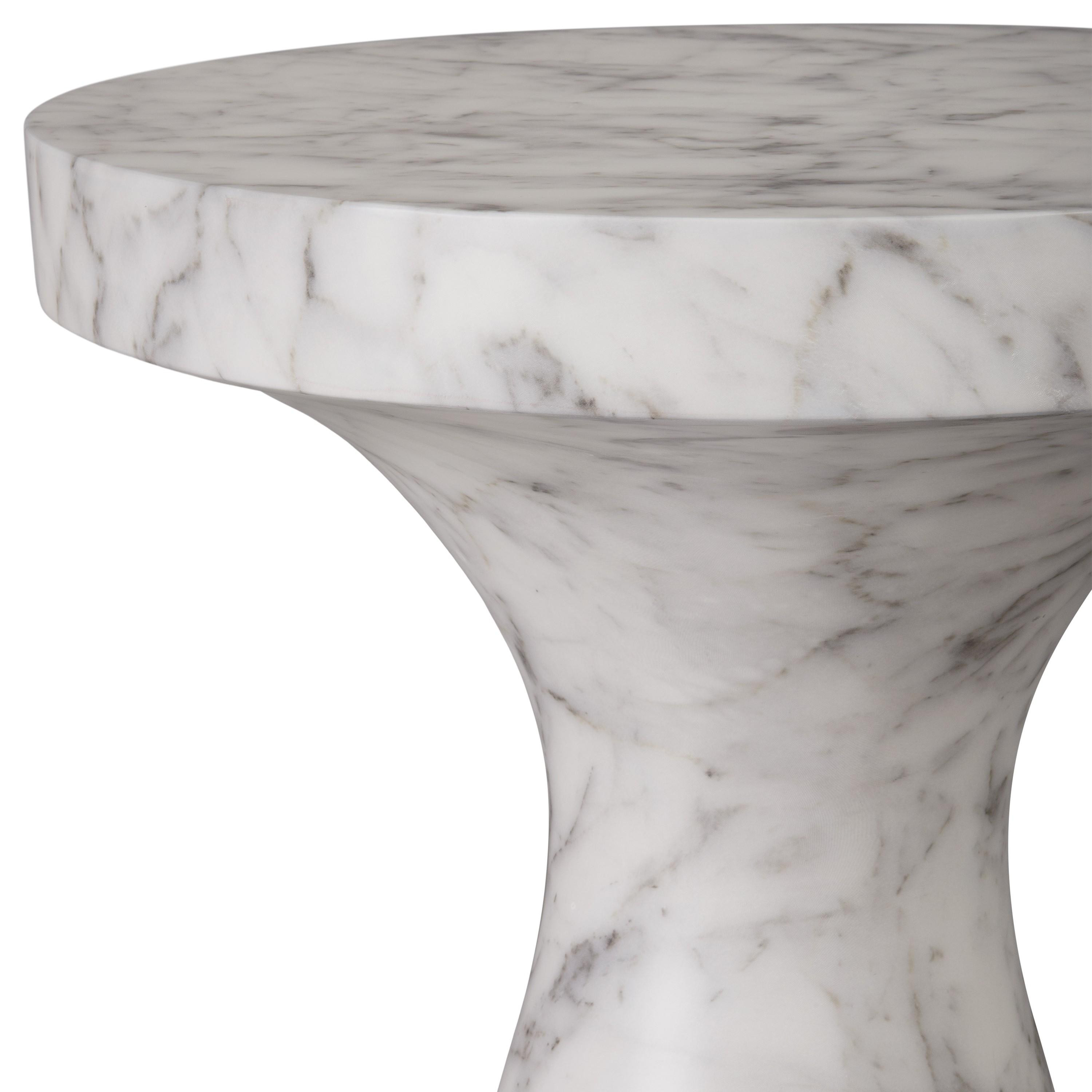 Caemen 26 in. Teardrop Marbleized Terrazzo Garden Stool