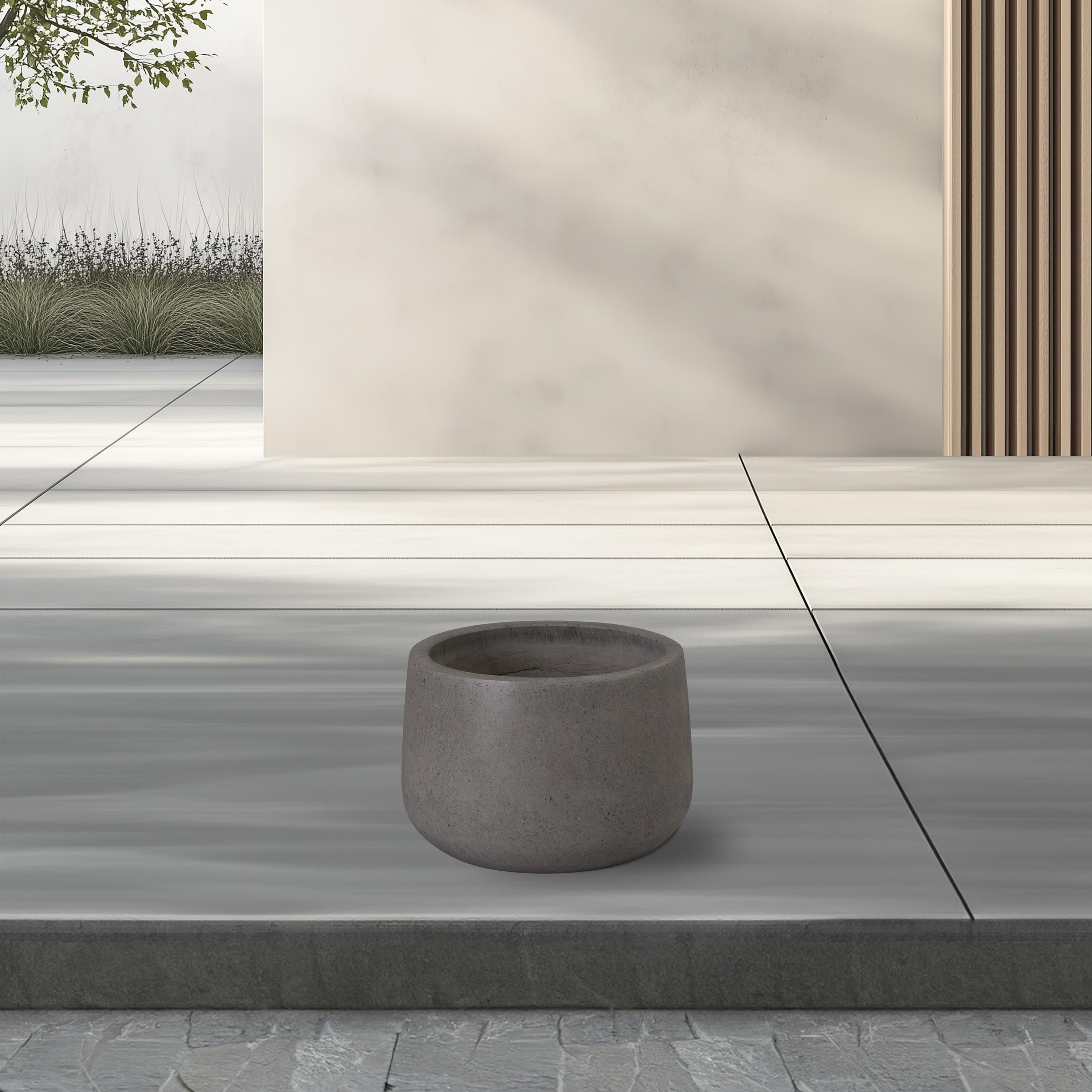 Low Opus 15 in. Gray Terrazzo Planter