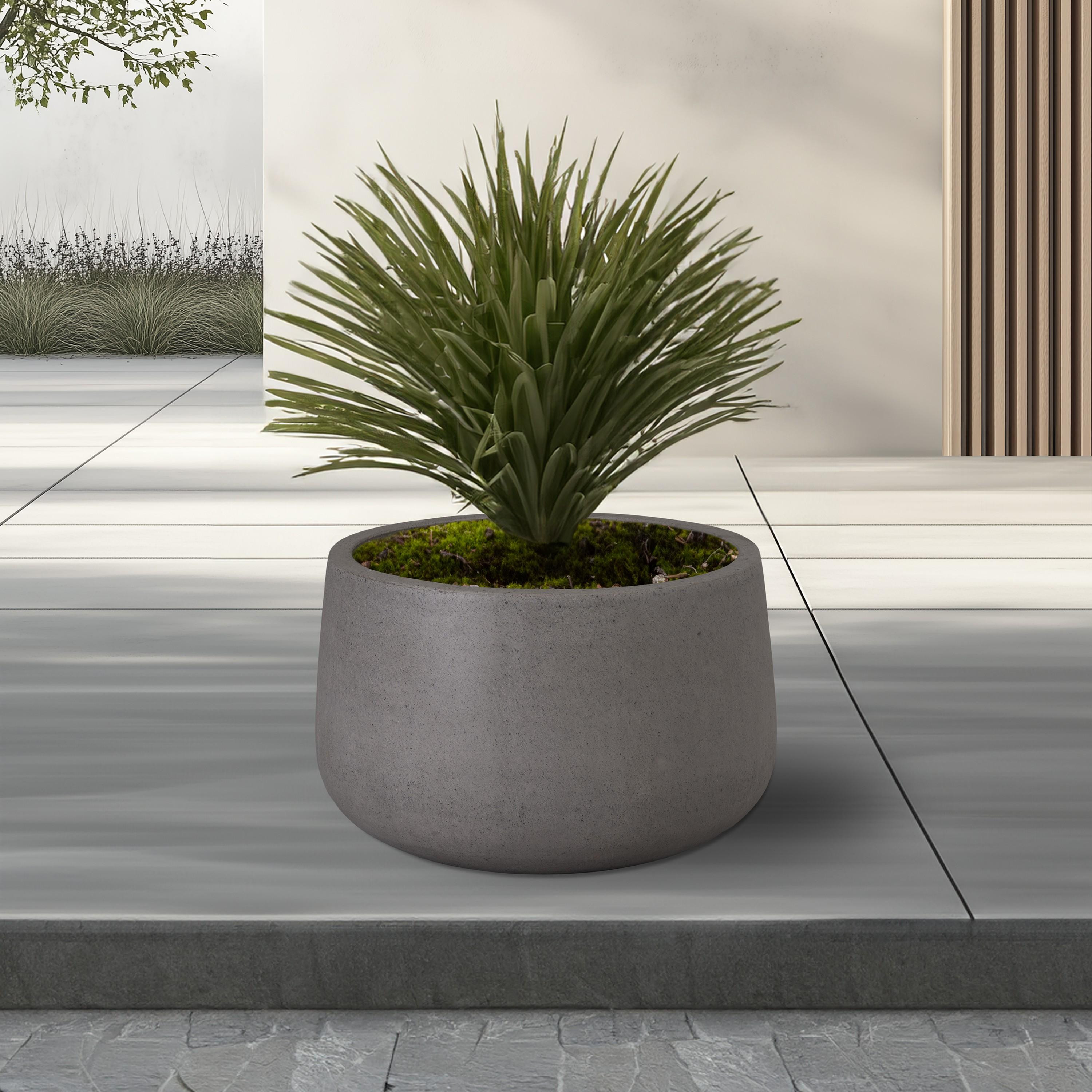 Low Opus 25.5 in. Gray Terrazzo Planter