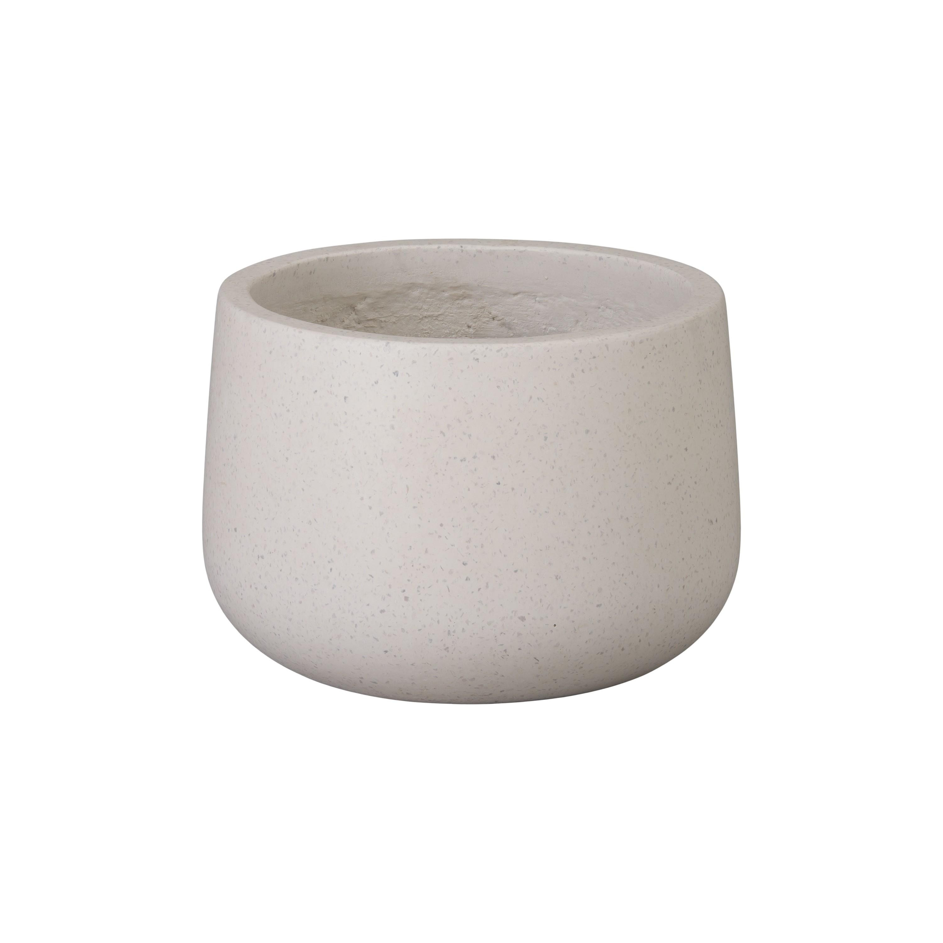 Low Opus 15 in. White Terrazzo Planter