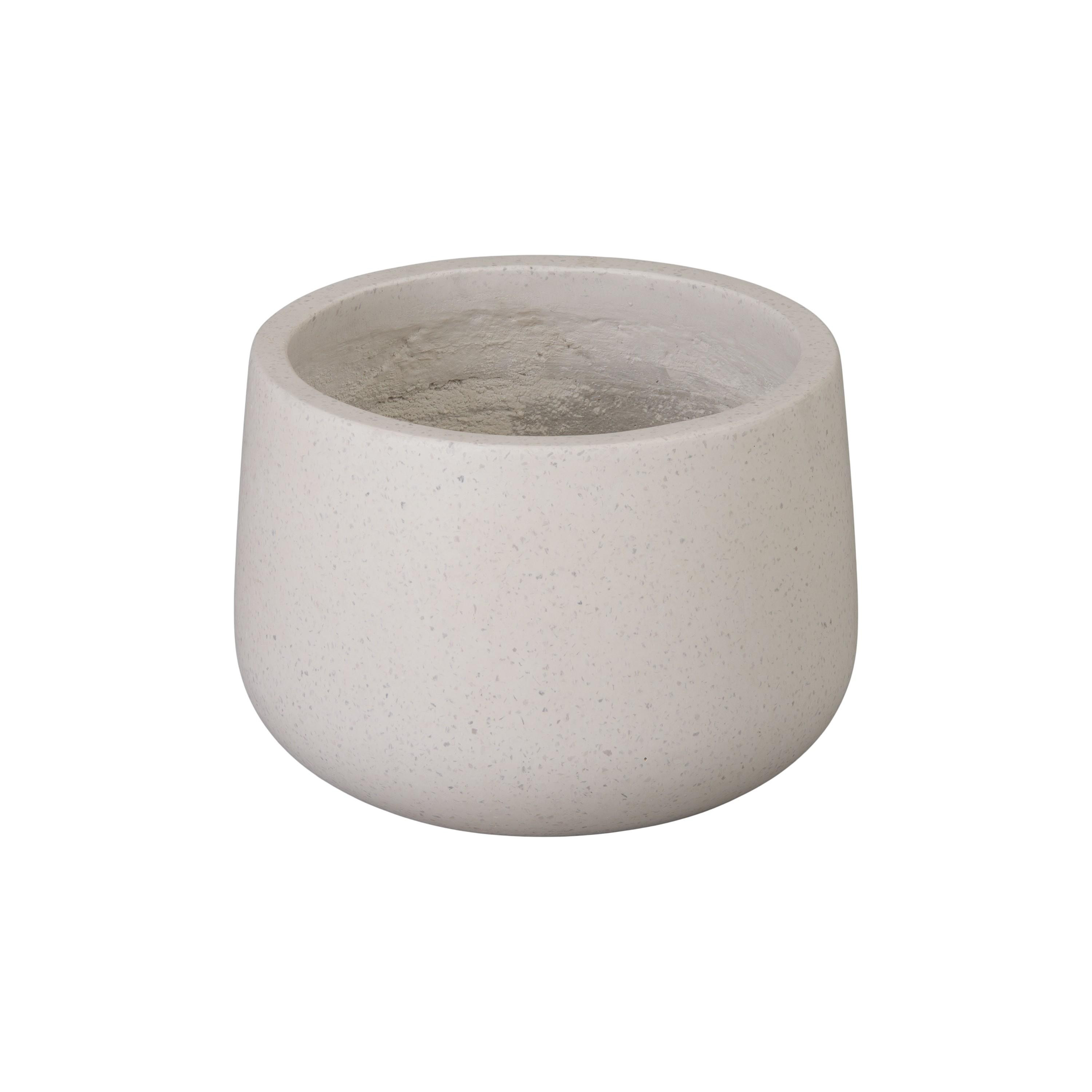 Low Opus 15 in. White Terrazzo Planter