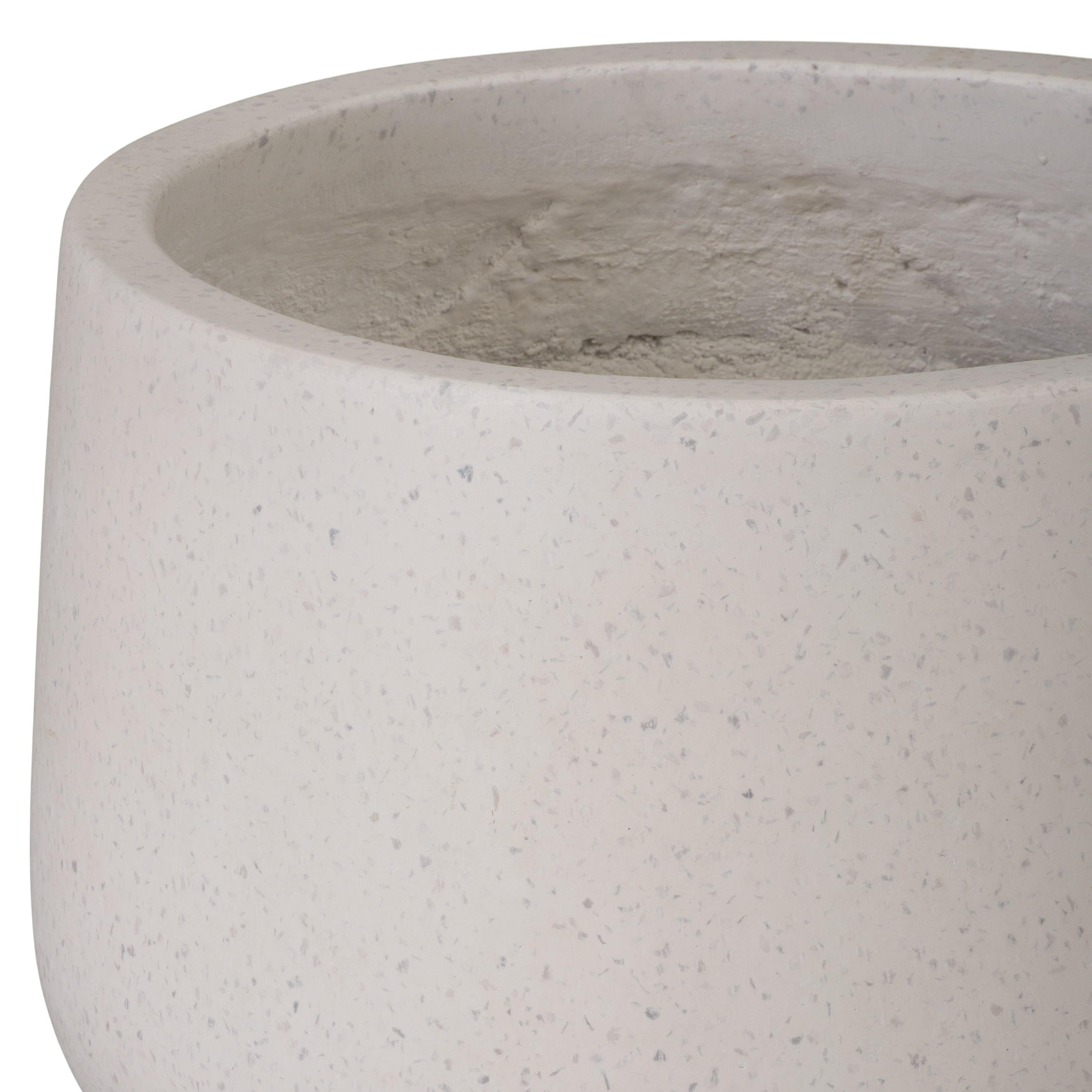 Low Opus 15 in. White Terrazzo Planter