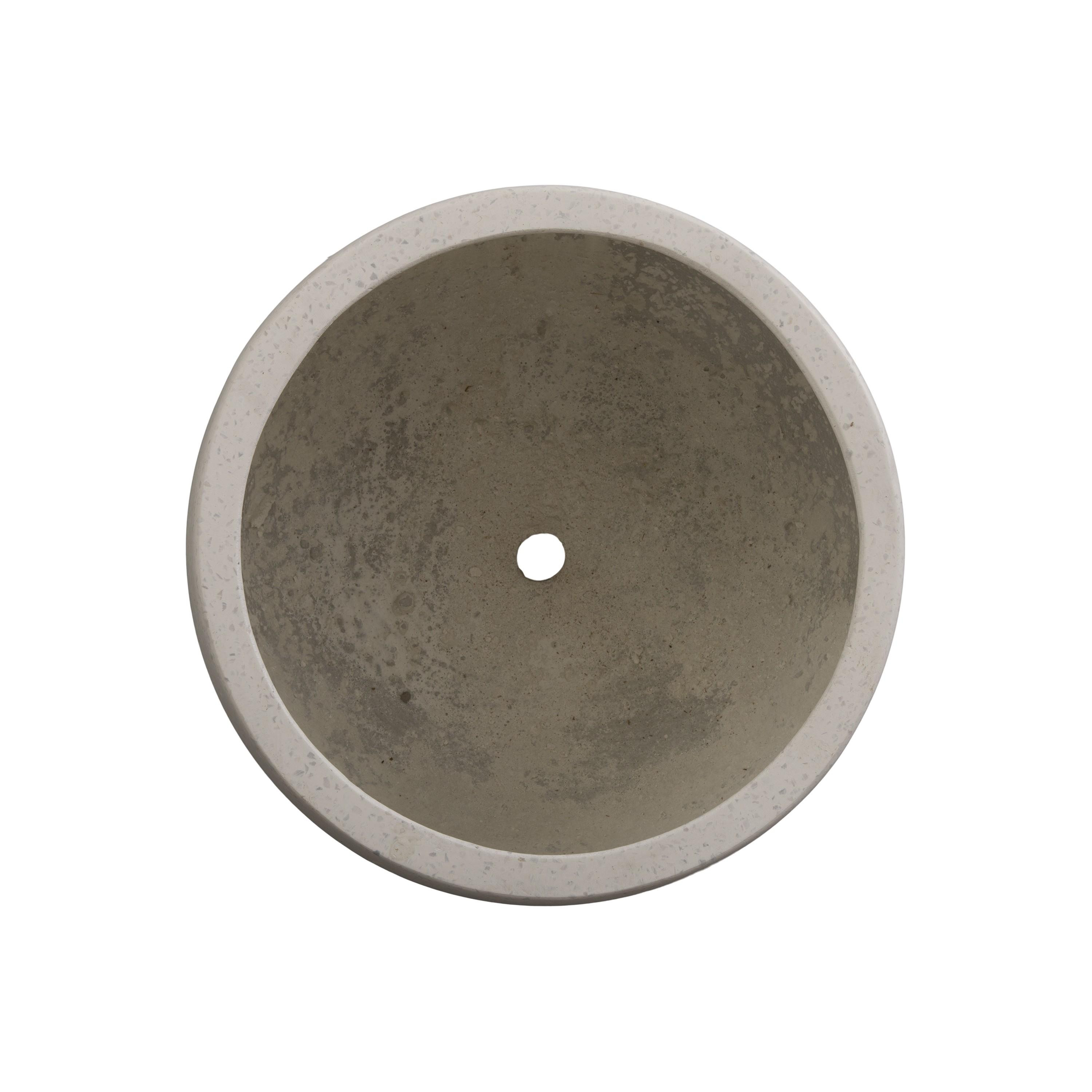 Low Opus 15 in. White Terrazzo Planter
