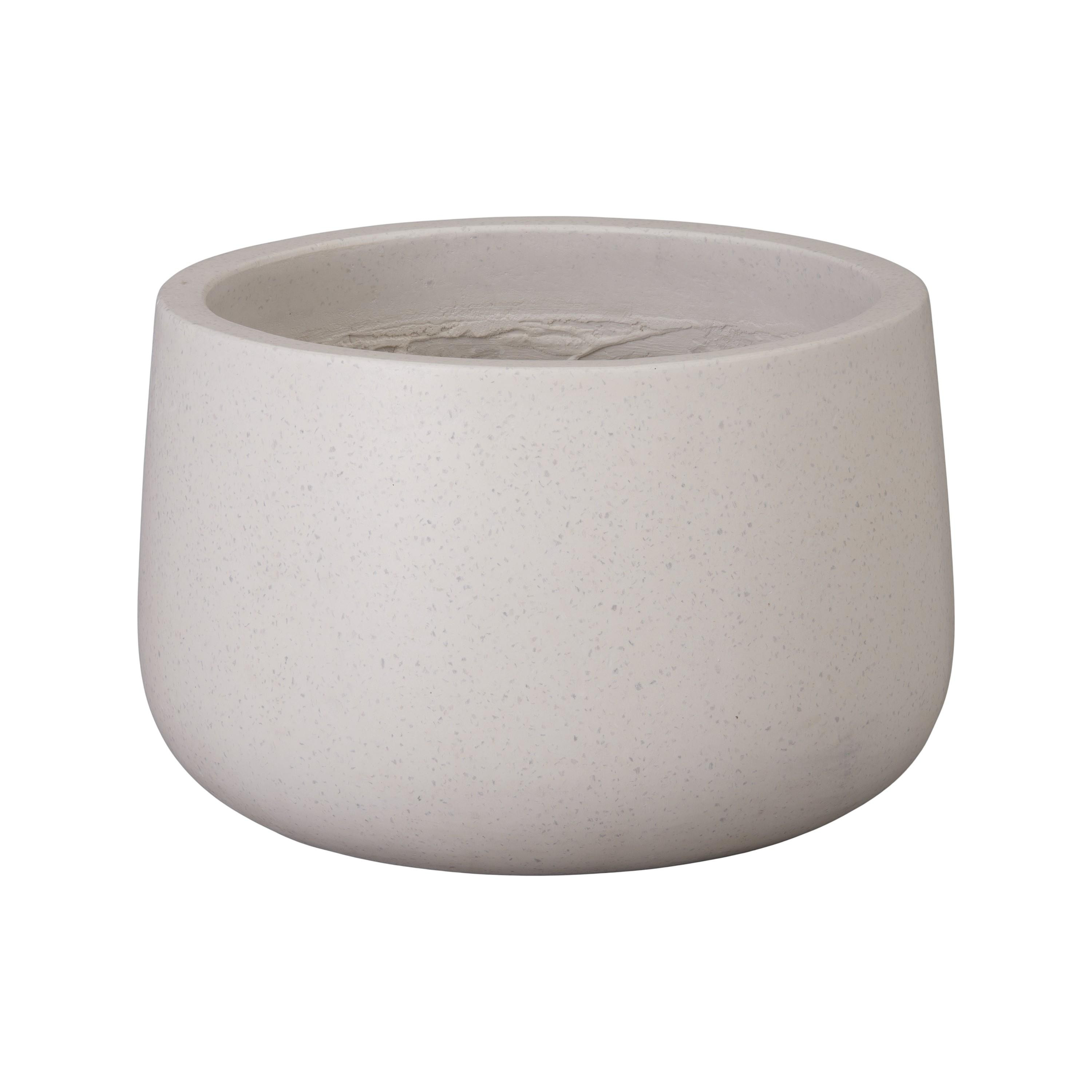 Low Opus 19.5 in. White Terrazzo Planter